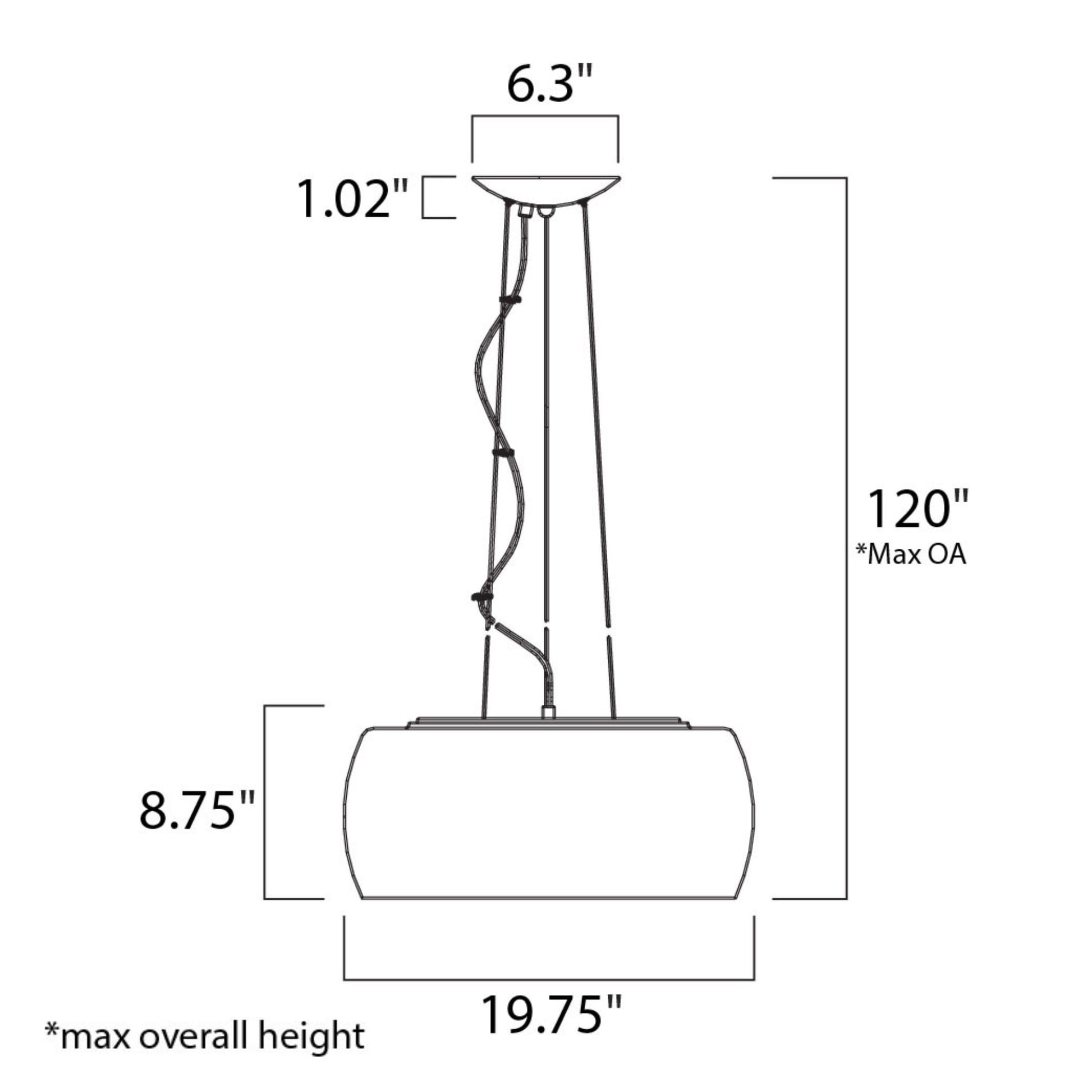 ET2 Lighting - Sense 20" 6-Light LED Pendant, Polished Chrome Finish with Crystal Drops | Bees Lighting