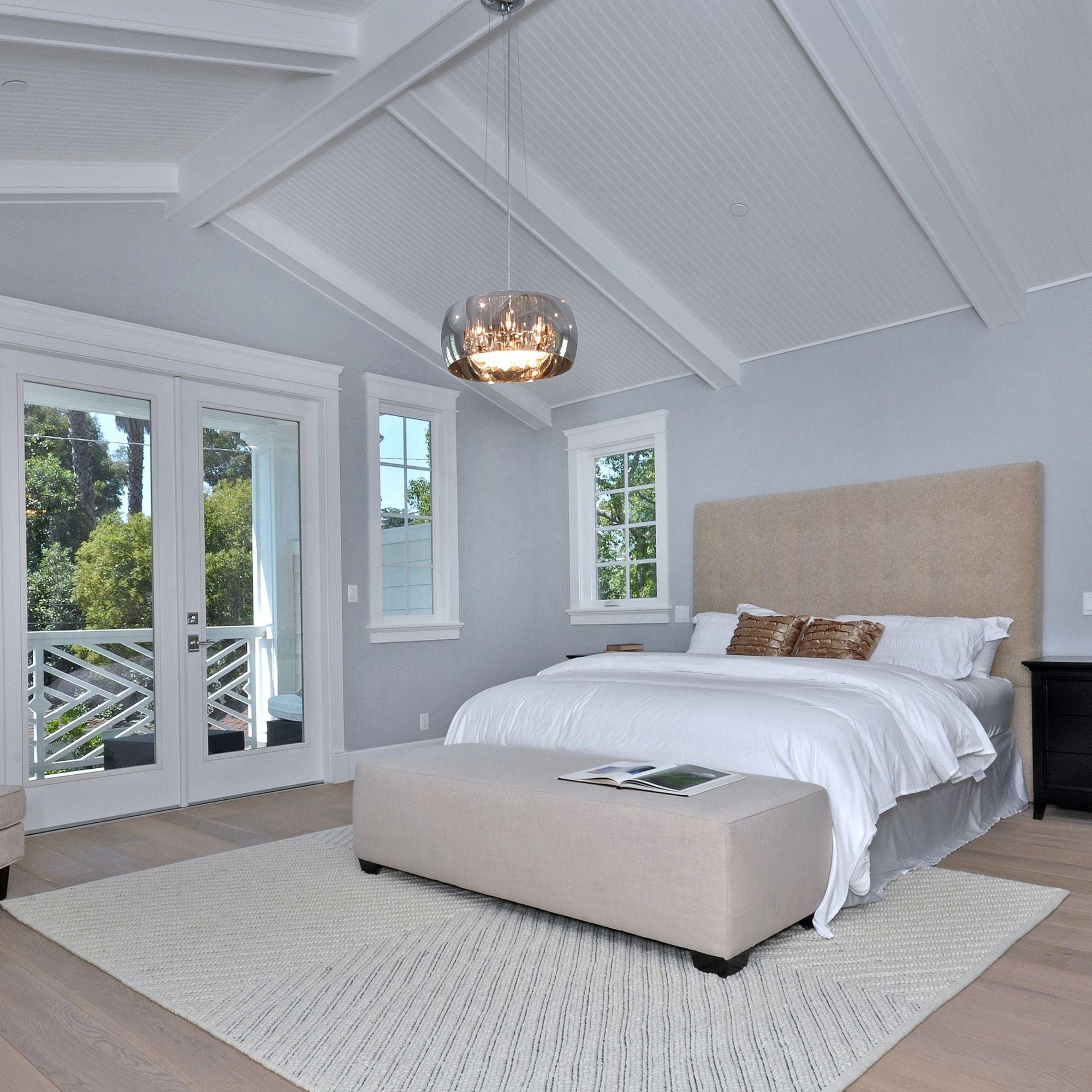 ET2 Lighting - Sense 20" 6-Light LED Pendant, Polished Chrome Finish with Crystal Drops | Bees Lighting