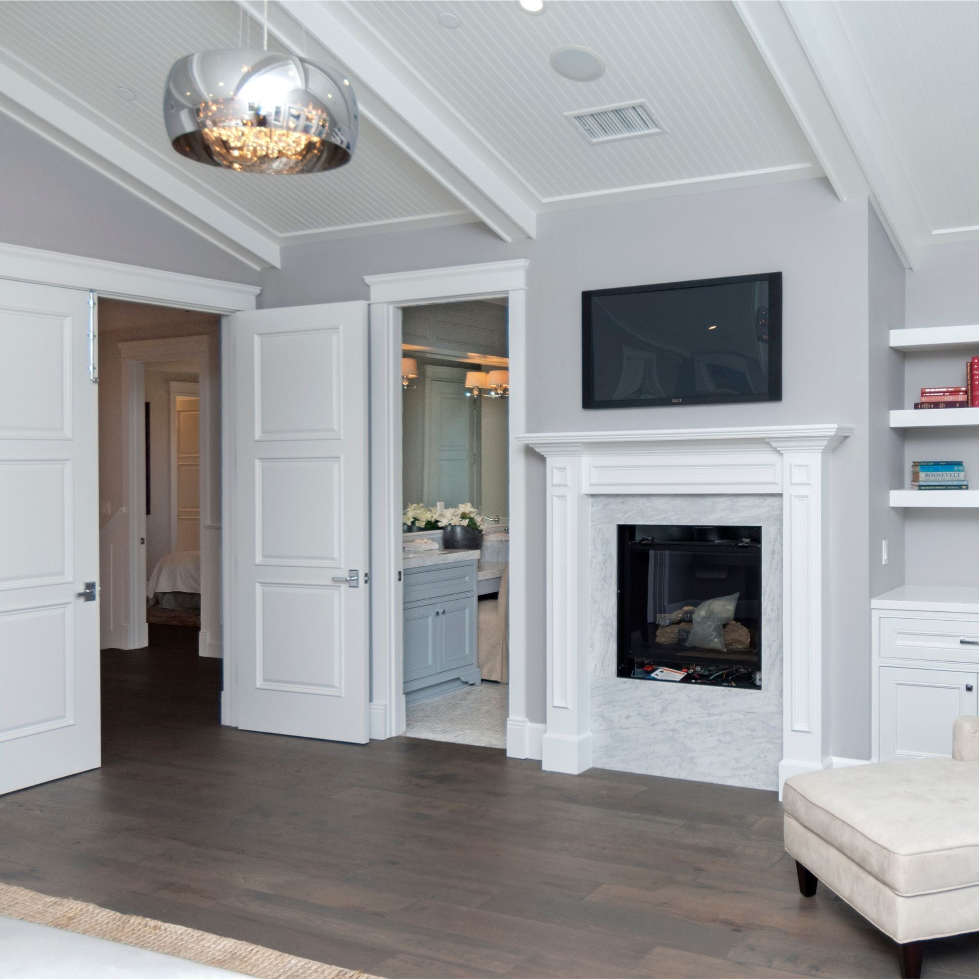 ET2 Lighting - Sense 20" 6-Light LED Pendant, Polished Chrome Finish with Crystal Drops | Bees Lighting