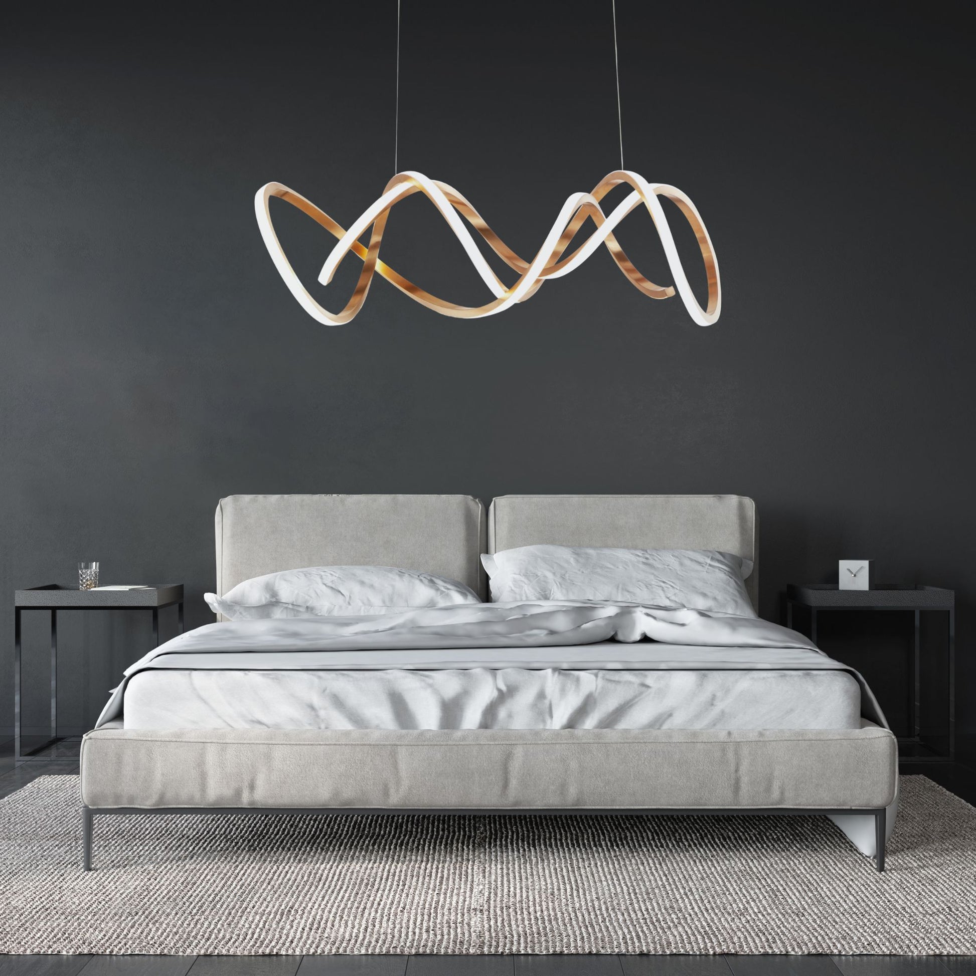 ET2 Lighting - Signature 38" Linear LED Pendant, Brushed Champagne Finish | Bees Lighting
