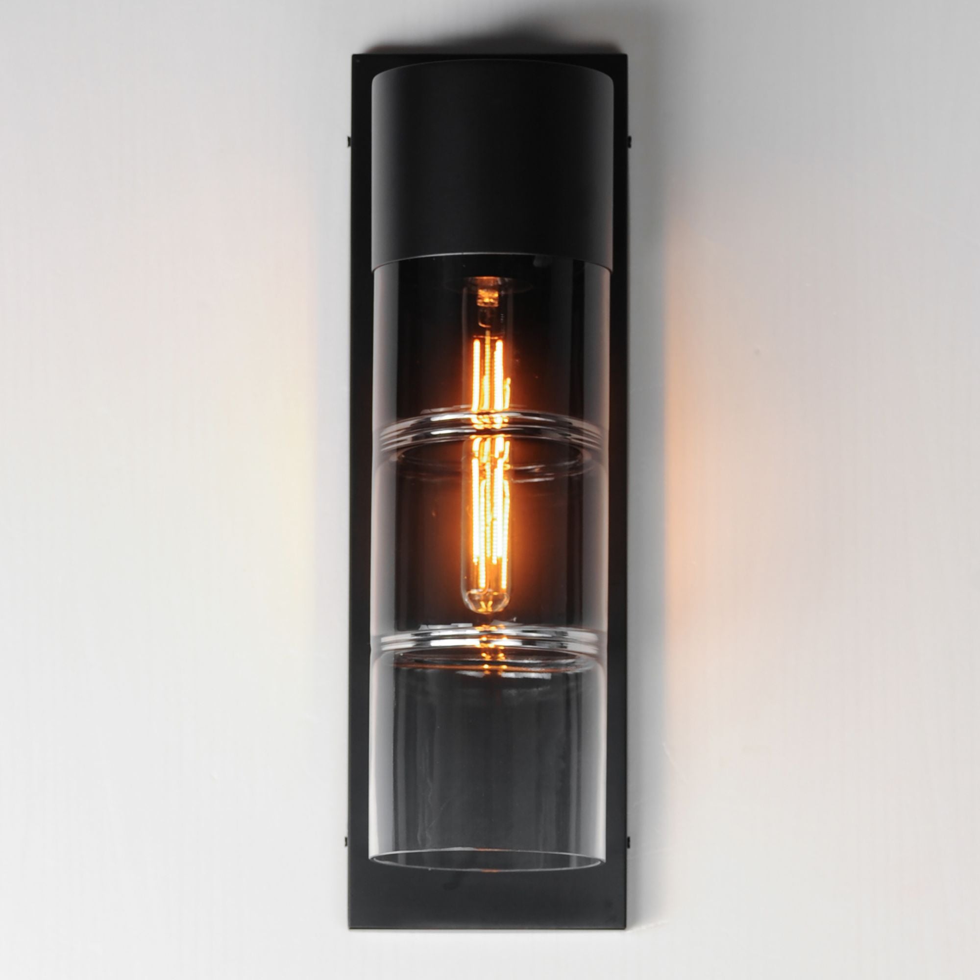 Smokestack 20" Large LED Outdoor Wall Sconce, Black Finish