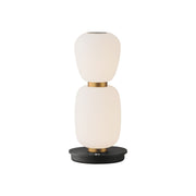 ET2 Lighting - Soji 13" LED Double Stack Portable Lamp, Black & Gold Finish | Bees Lighting