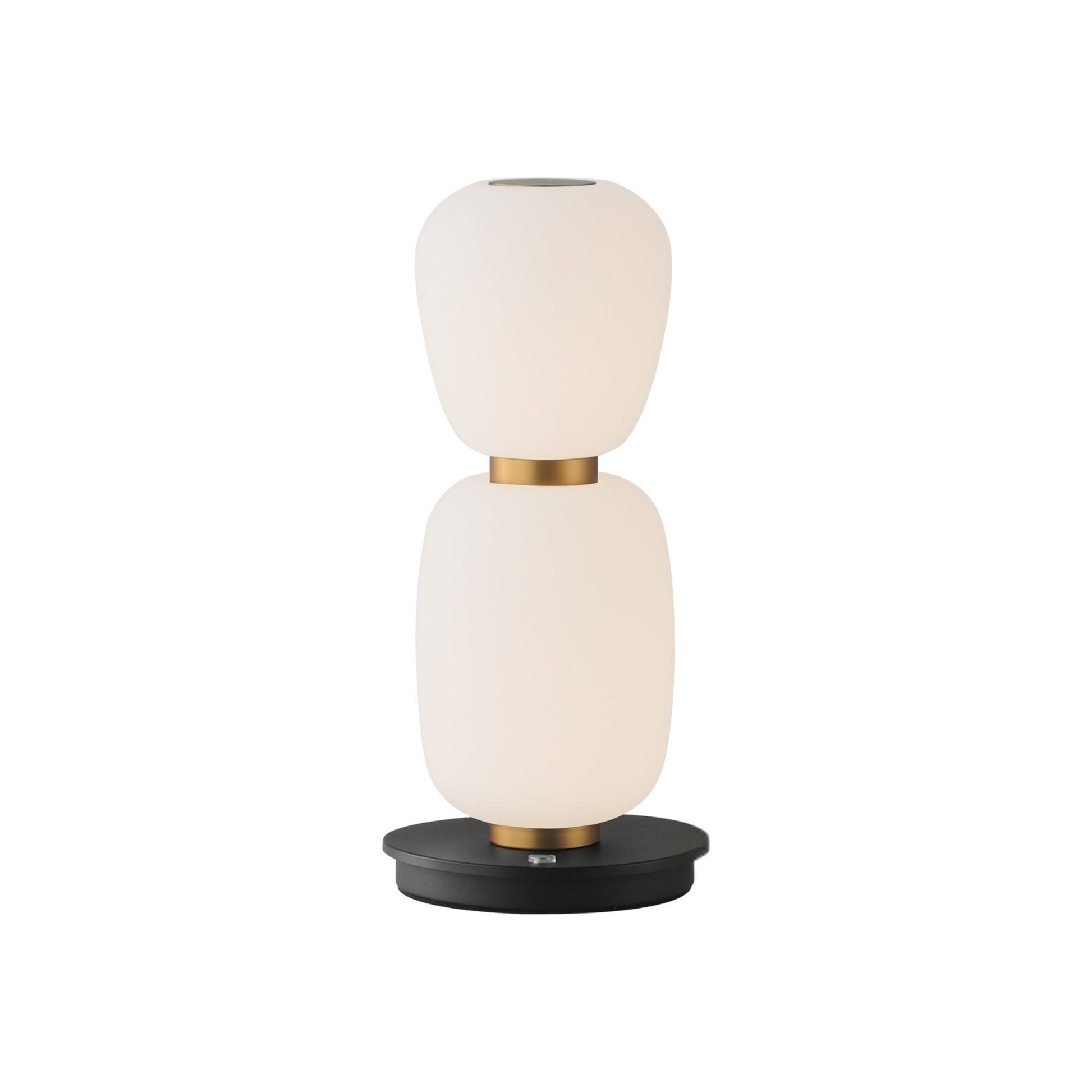 ET2 Lighting - Soji 13" LED Double Stack Portable Lamp, Black & Gold Finish | Bees Lighting