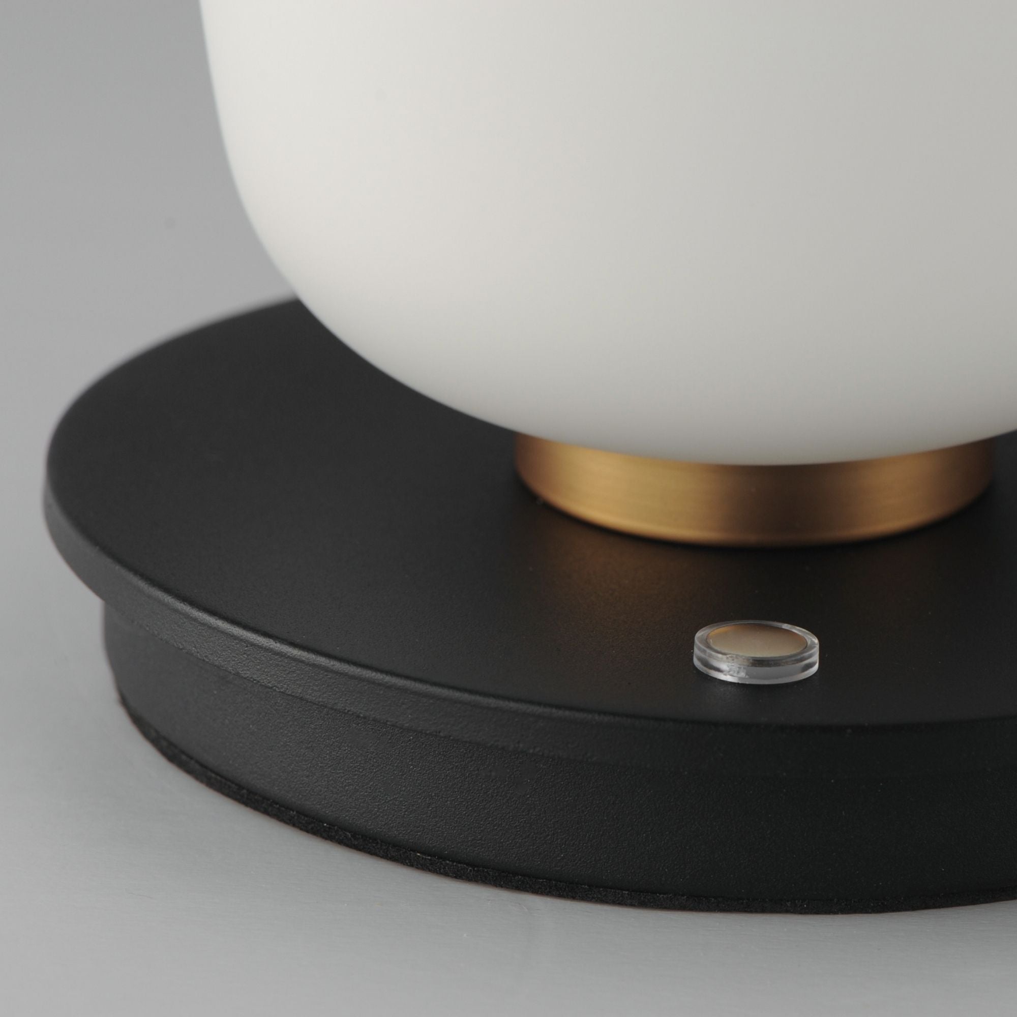 Soji 13" LED Double Stack Portable Lamp, Black & Gold Finish