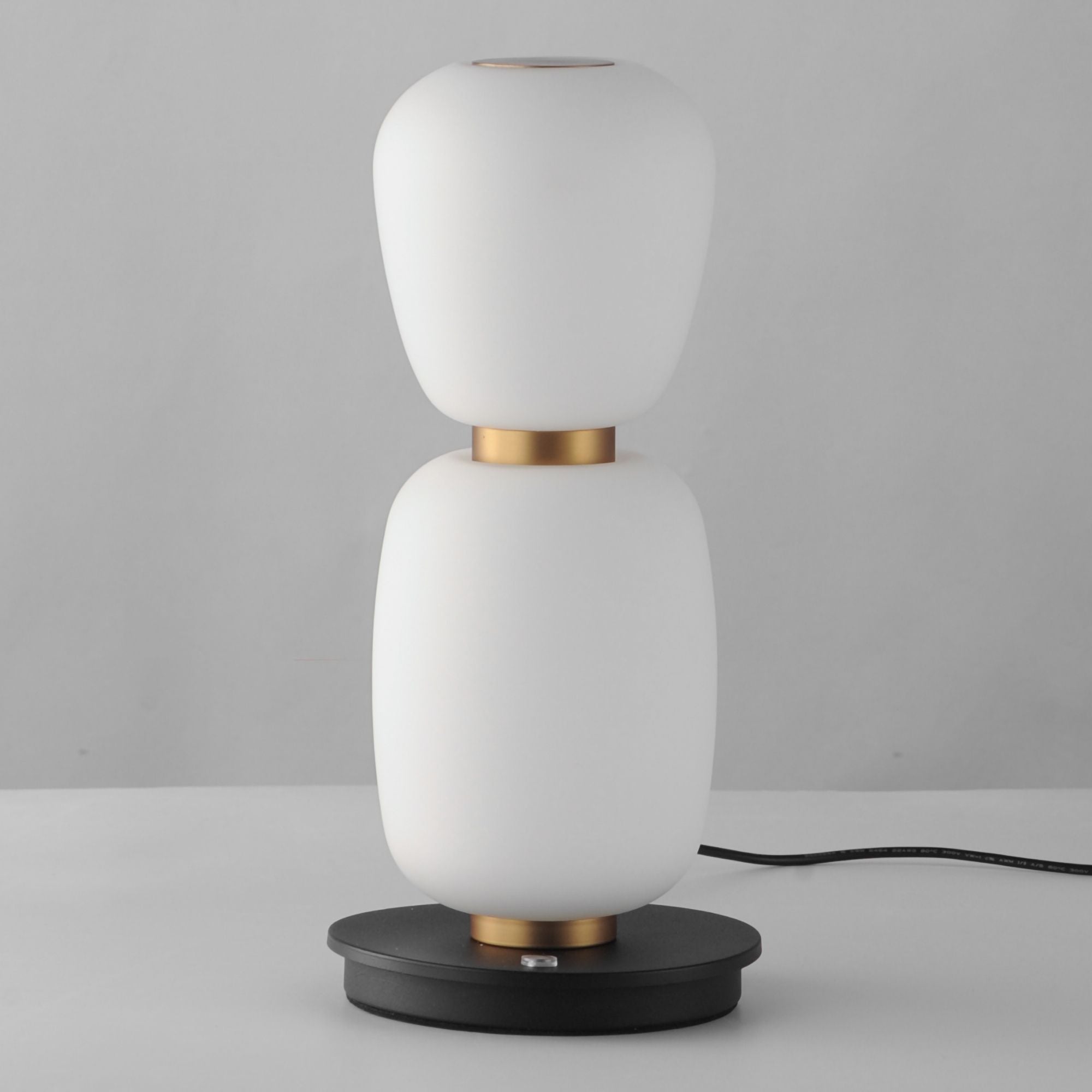 ET2 Lighting - Soji 13" LED Double Stack Portable Lamp, Black & Gold Finish | Bees Lighting