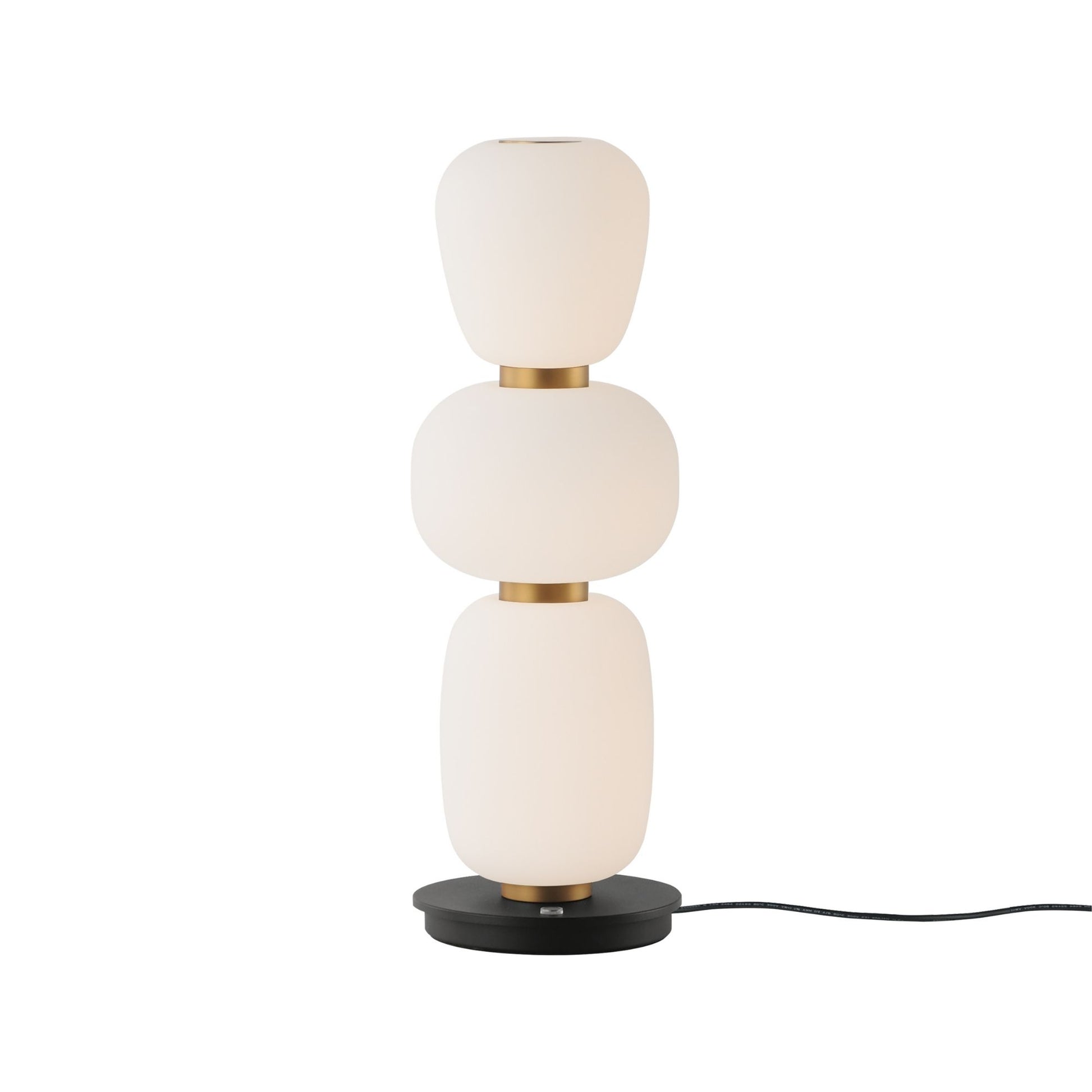 ET2 Lighting - Soji 18" LED Triple Stack Portable Lamp, Black & Gold Finish | Bees Lighting