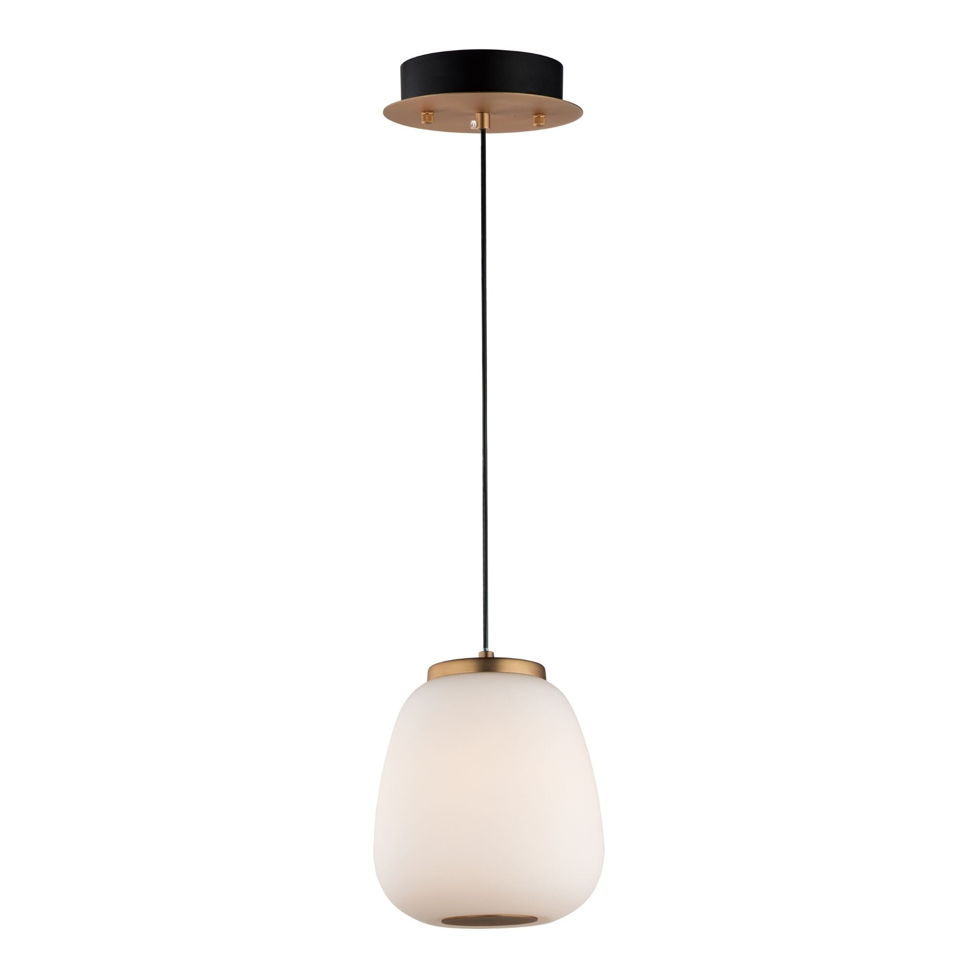 Soji 9" LED Pendant, Black & Gold Finish