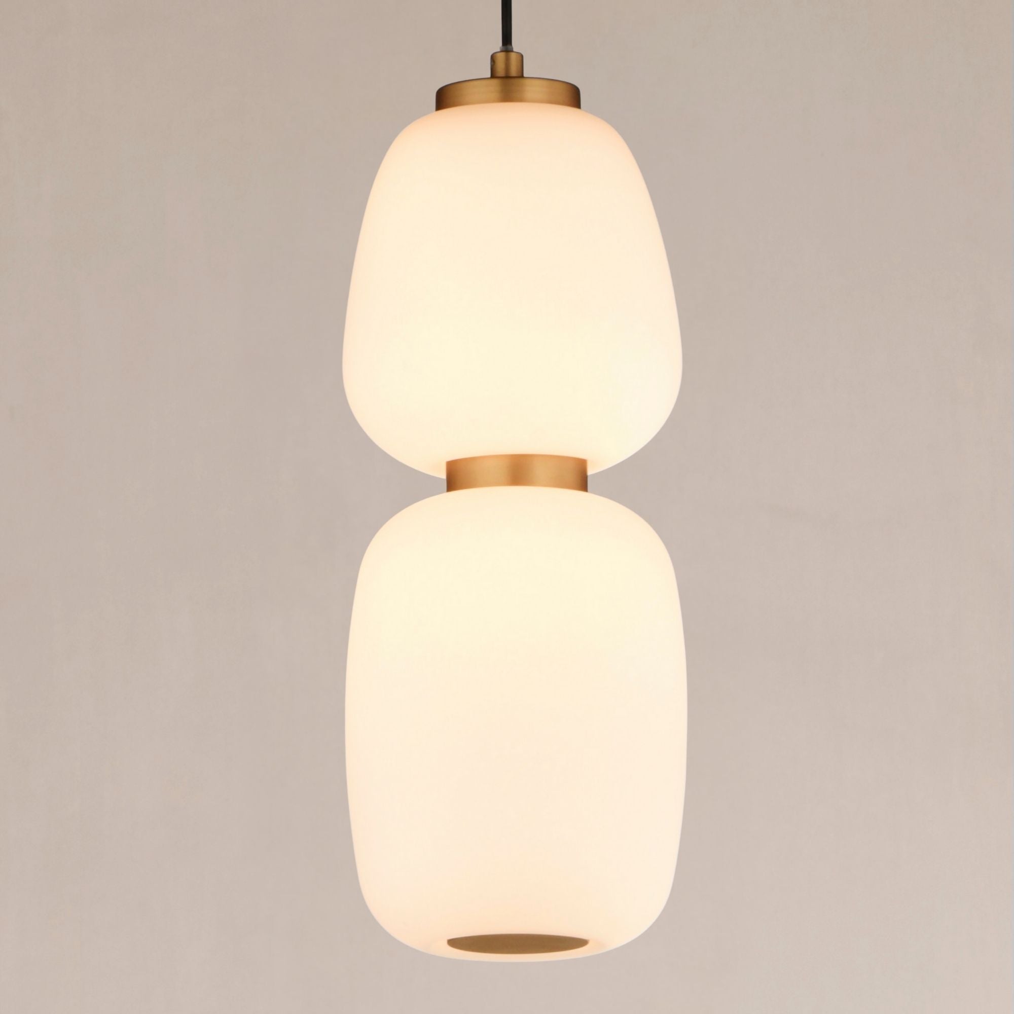 Soji 13" LED Pendant, Black & Gold Finish