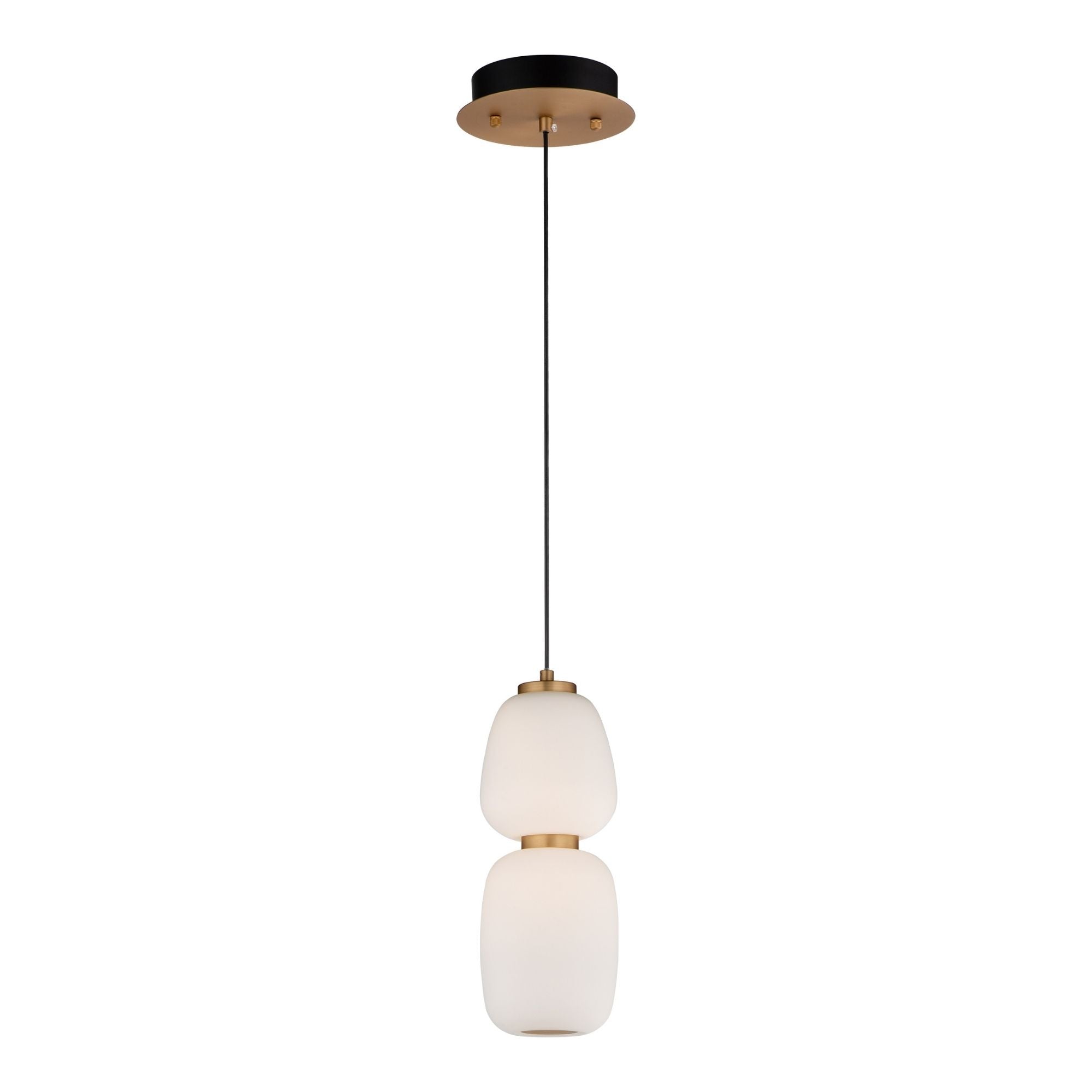 Soji 13" LED Pendant, Black & Gold Finish