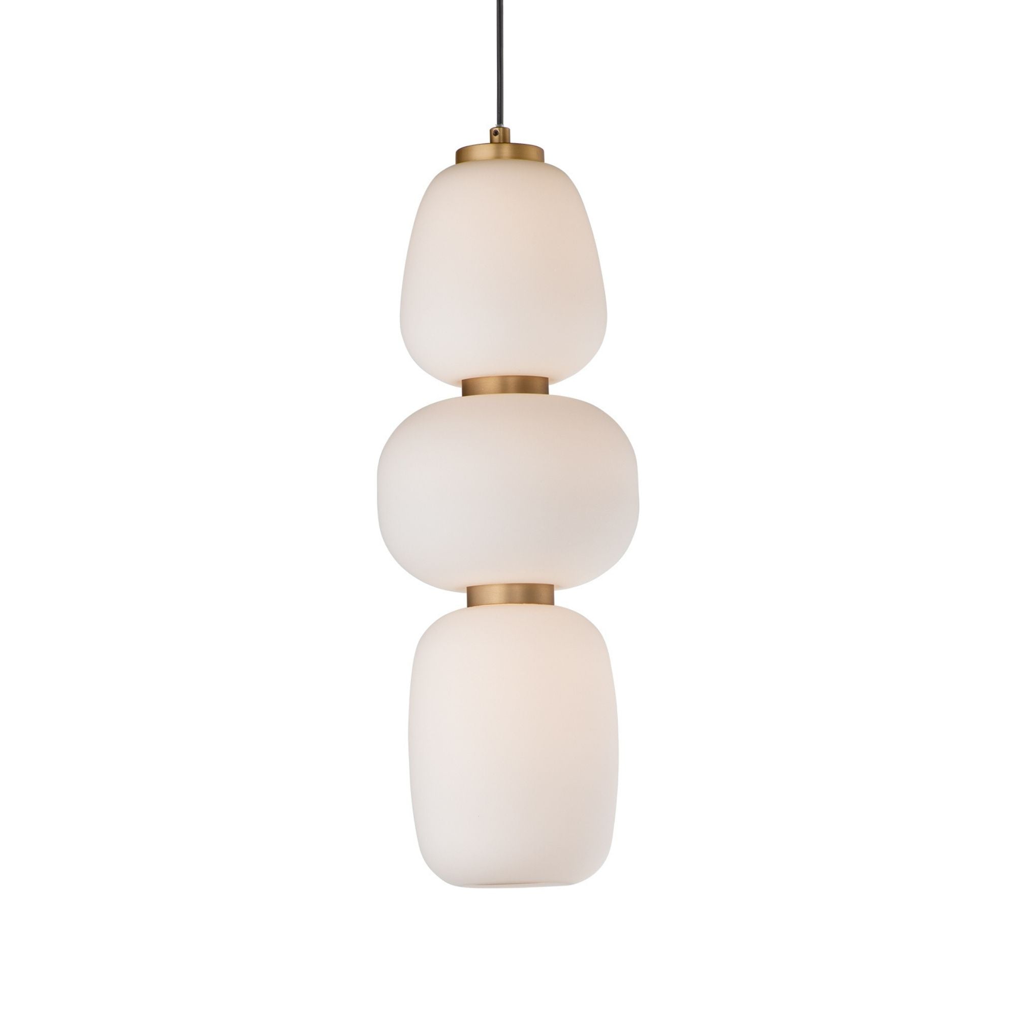 Soji 18" LED Pendant, Black & Gold Finish