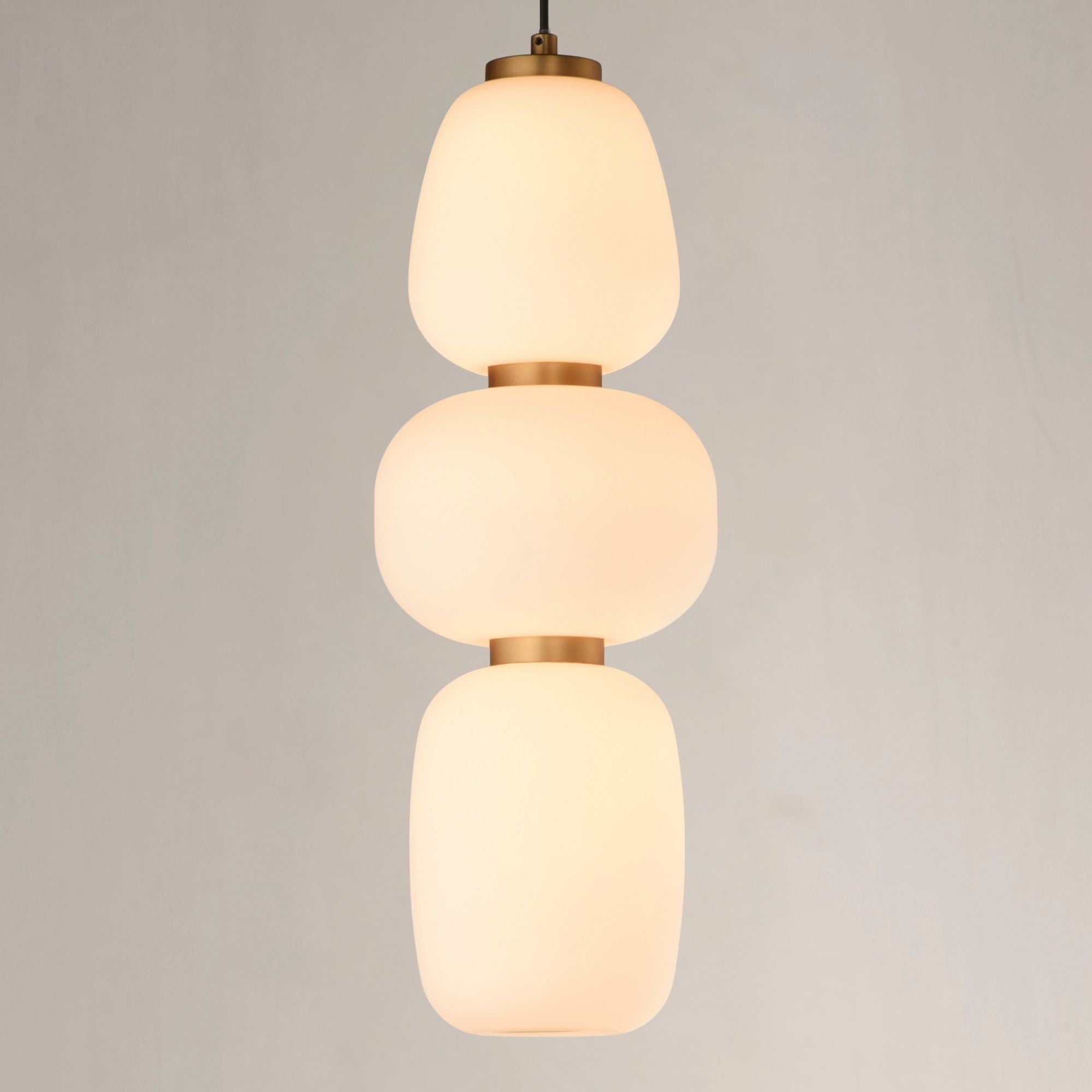 Soji 18" LED Pendant, Black & Gold Finish