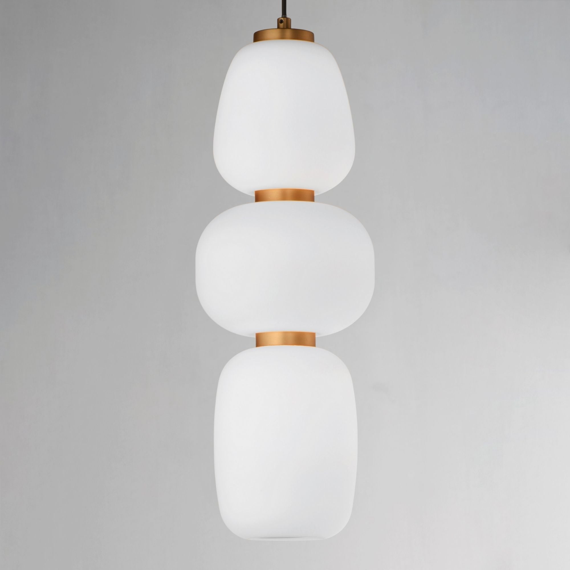 Soji 18" LED Pendant, Black & Gold Finish