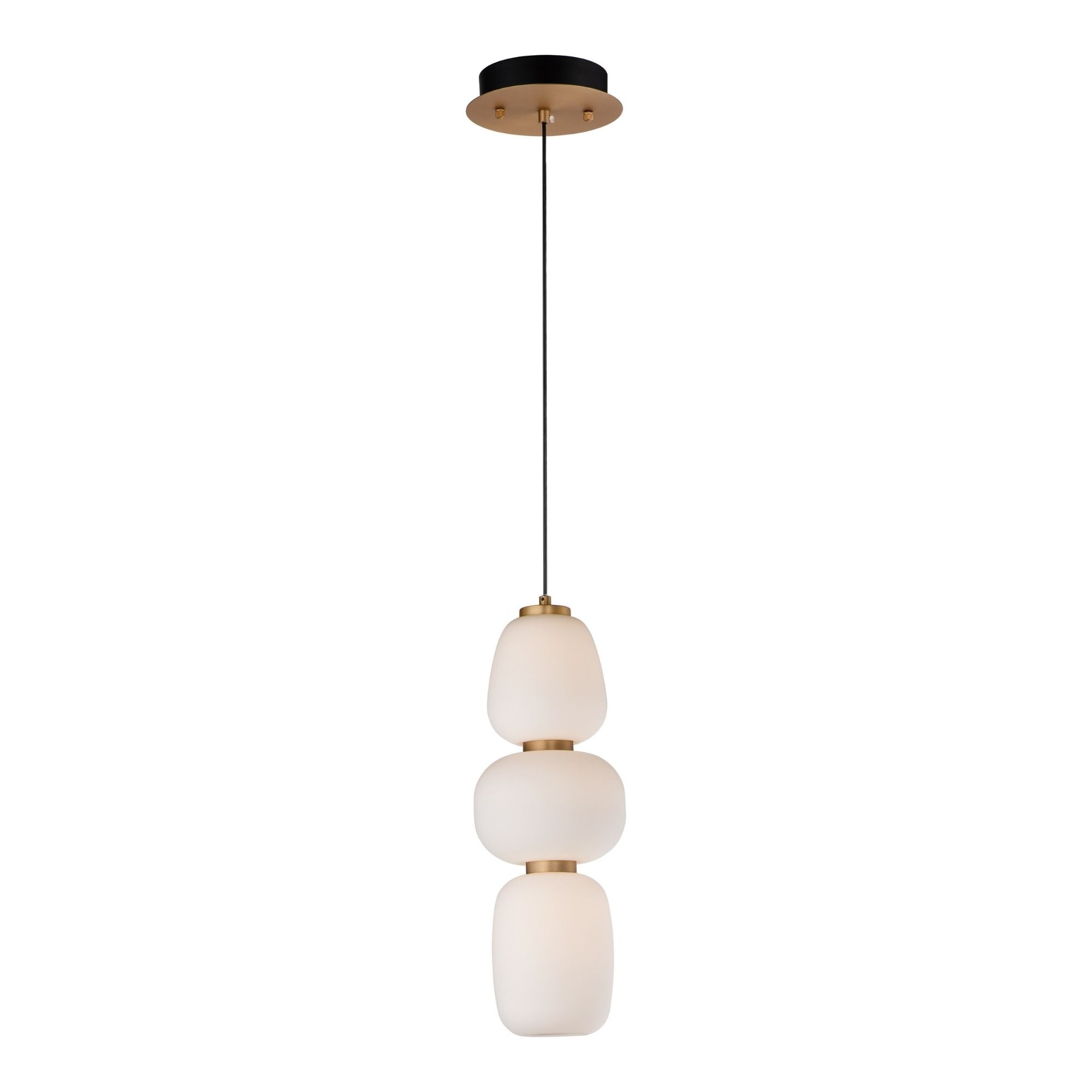 Soji 18" LED Pendant, Black & Gold Finish