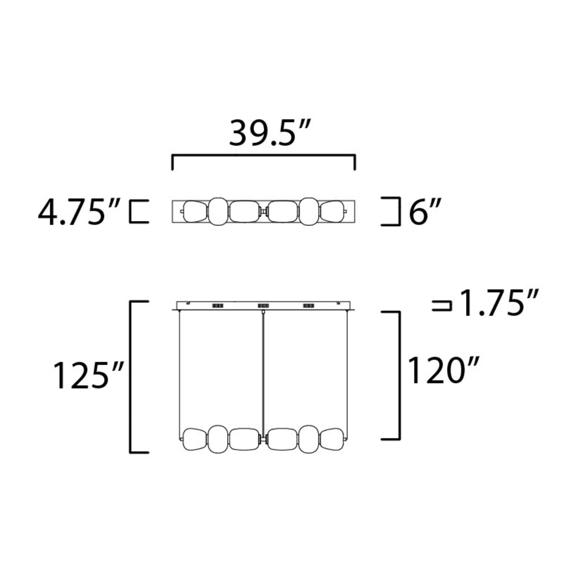 ET2 Lighting - Soji 40" LED Linear Pendant, Black & Gold Finish | Bees Lighting