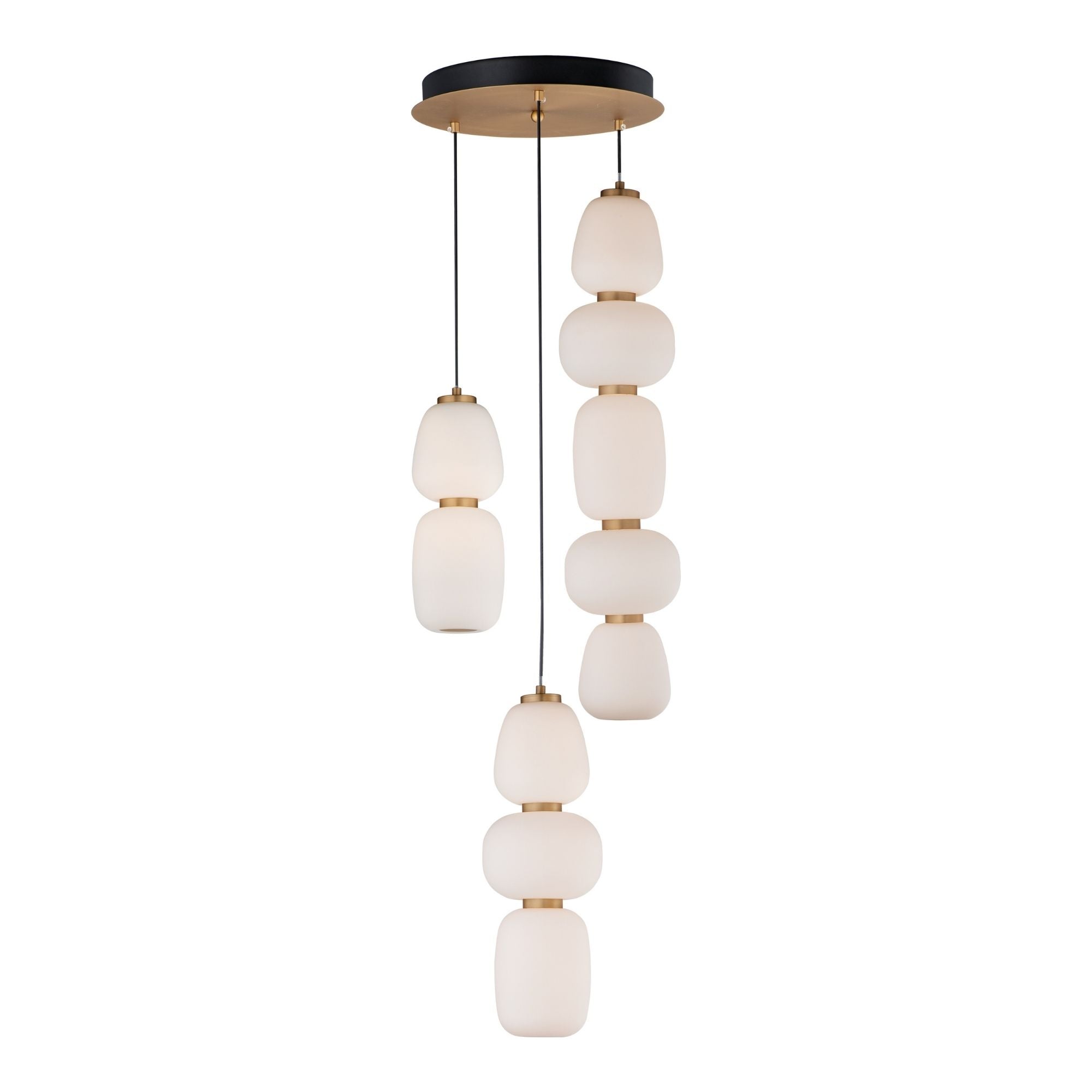 ET2 Lighting - Soji 28" 3-Light LED Pendant, Black & Gold Finish | Bees Lighting