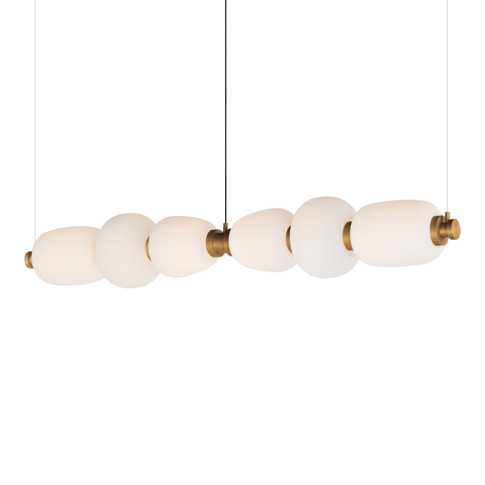 Soji 60" LED Linear Pendant, Black & Gold Finish