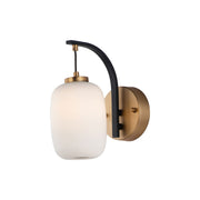 Soji 10" Jar LED Wall Sconce, Black & Gold Finish
