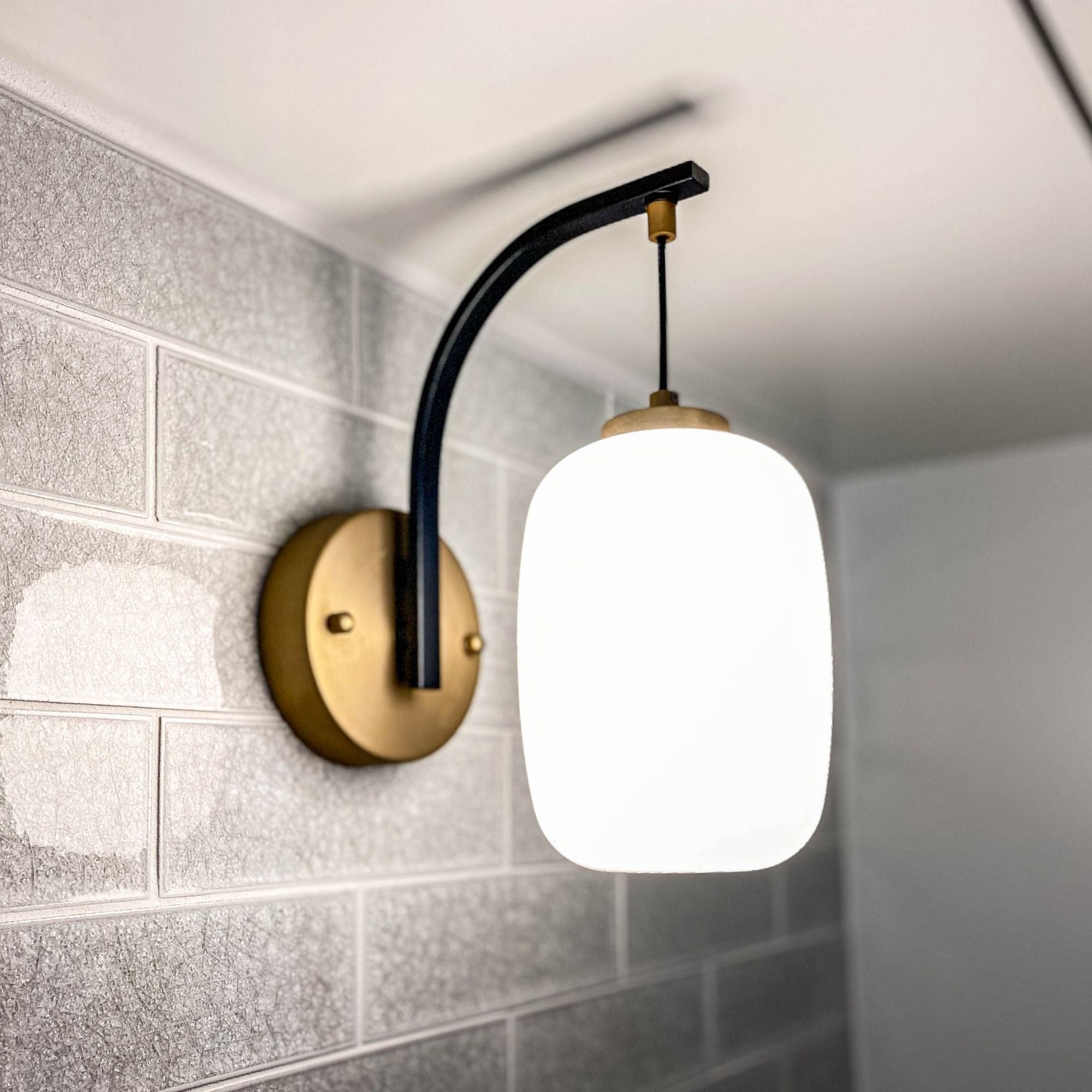 Soji 10" Jar LED Wall Sconce, Black & Gold Finish