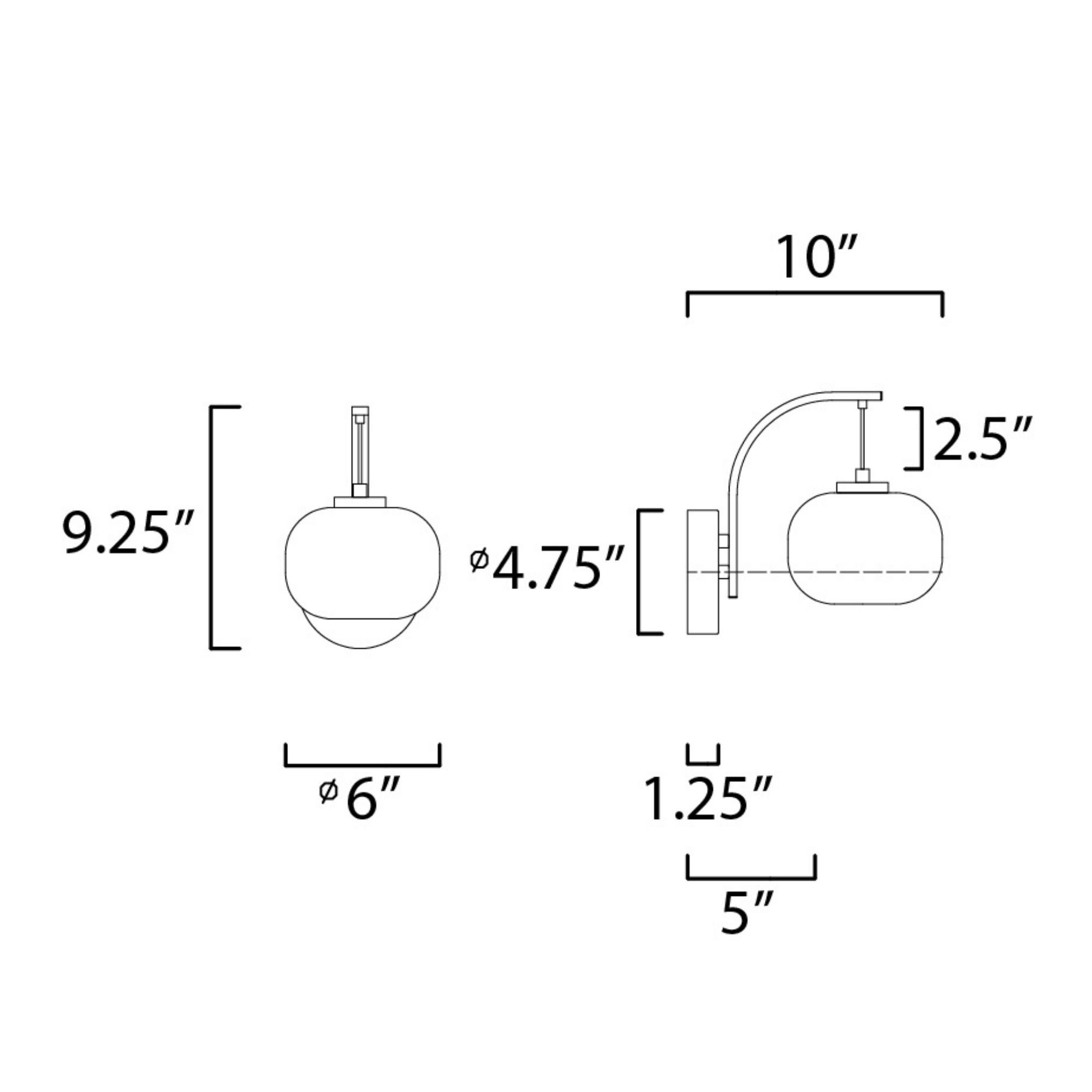 ET2 Lighting - Soji 10" Drum LED Wall Sconce, Black & Gold Finish | Bees Lighting