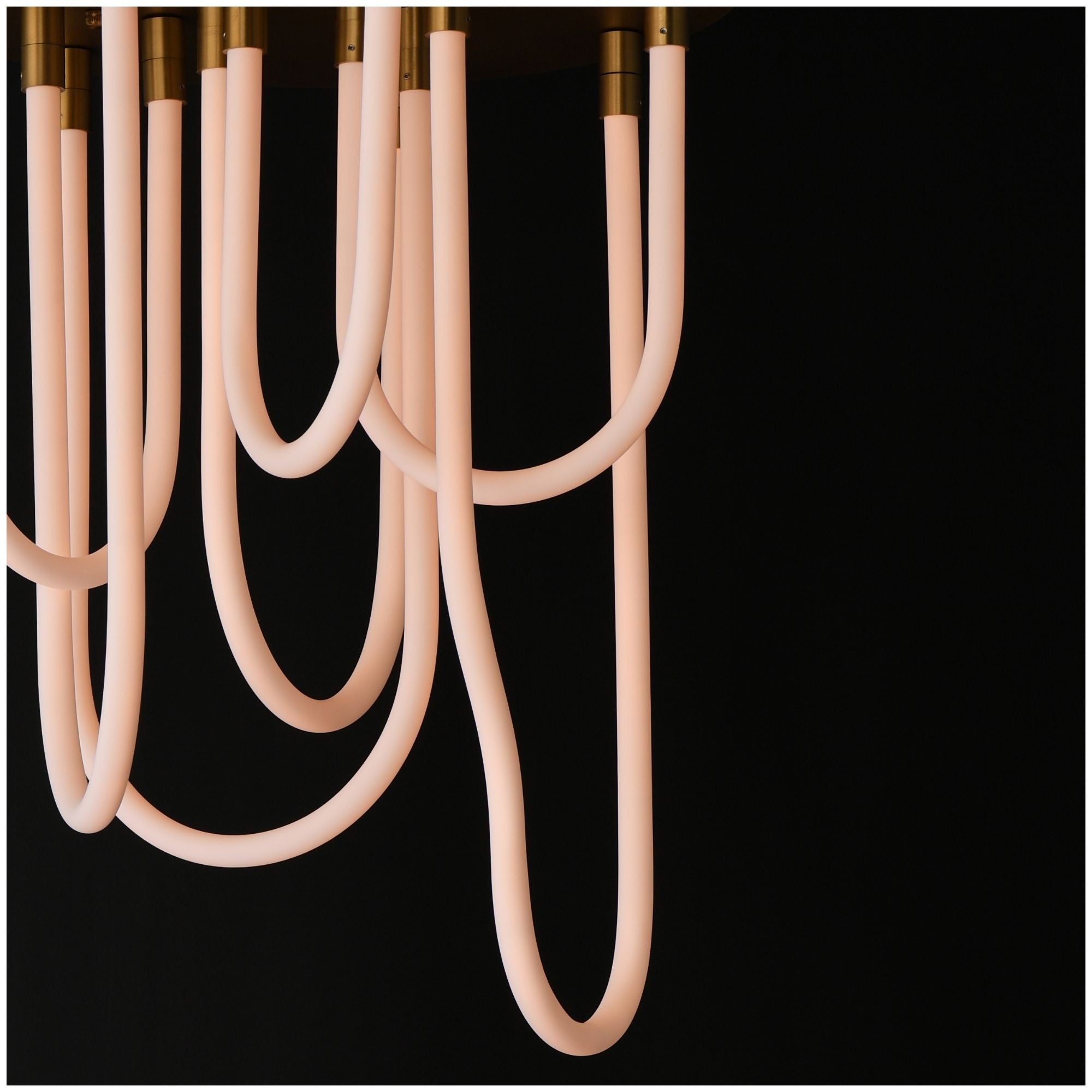 ET2 Lighting - Soleil 25" 7-Light LED Round Flush Mount Chandelier, Natural Aged Brass Finish | Bees Lighting