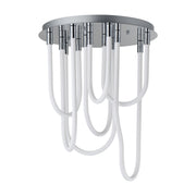 ET2 Lighting - Soleil 25" 7-Light LED Round Flush Mount Chandelier, Polished Chrome Finish | Bees Lighting