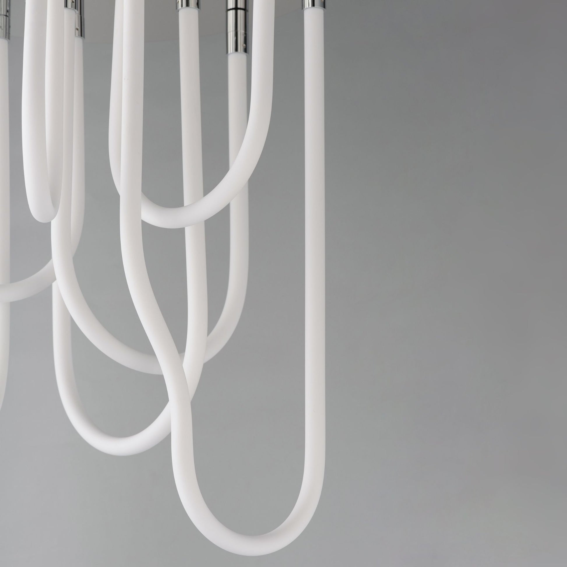 ET2 Lighting - Soleil 25" 7-Light LED Round Flush Mount Chandelier, Polished Chrome Finish | Bees Lighting