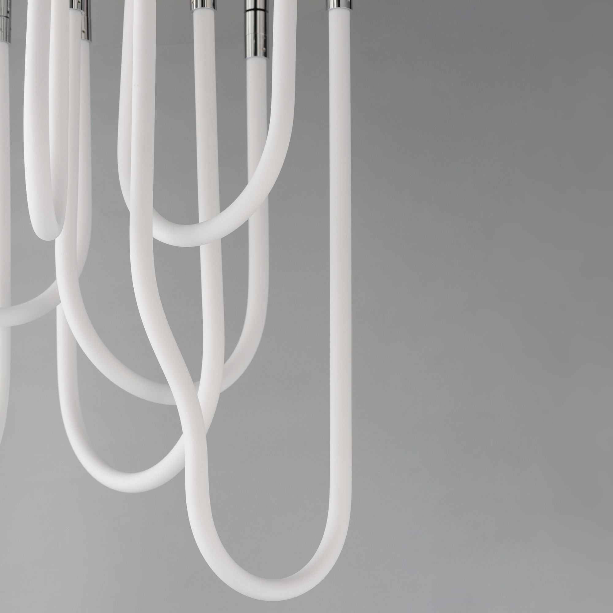 ET2 Lighting - Soleil 25" 7-Light LED Round Flush Mount Chandelier, Polished Chrome Finish | Bees Lighting