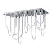 Soleil 42" 14-Light LED Flush Mount Chandelier, Polished Chrome Finish