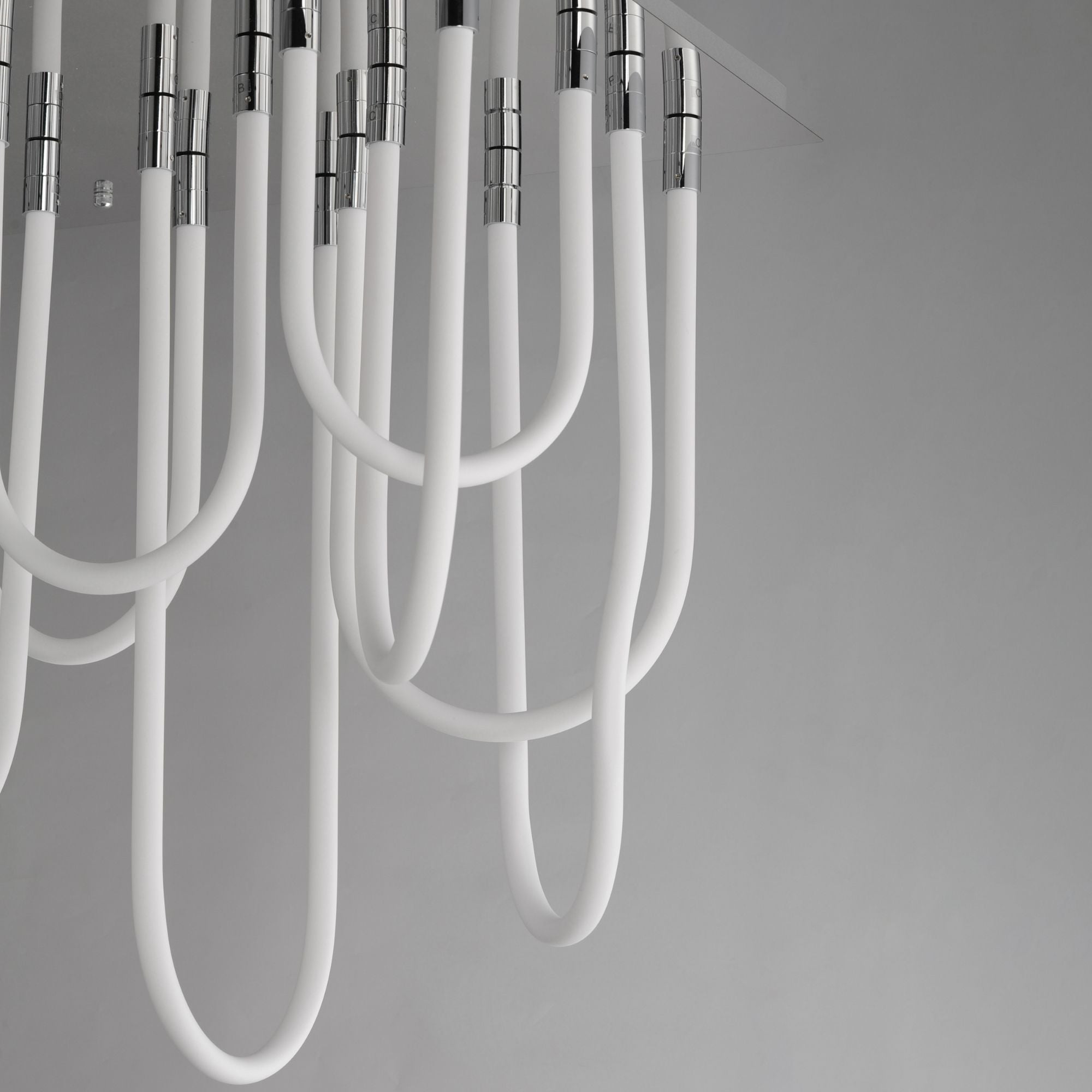 Soleil 42" 14-Light LED Flush Mount Chandelier, Polished Chrome Finish