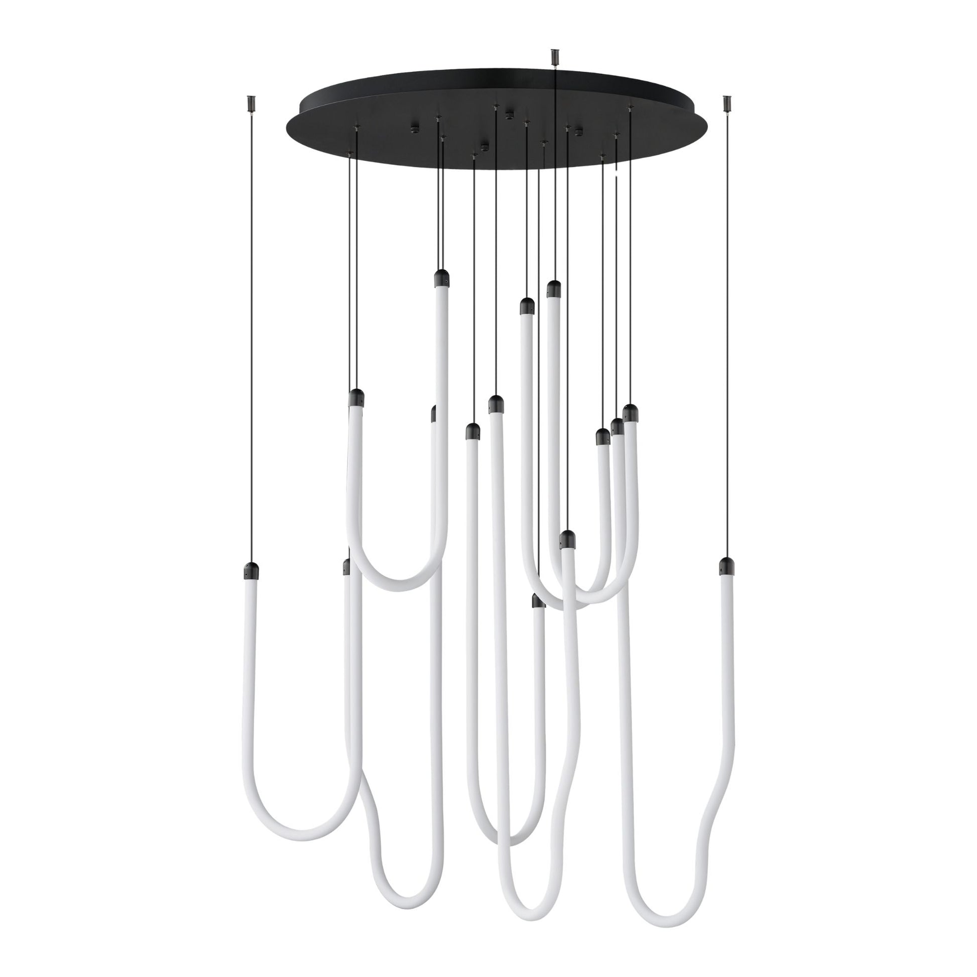 ET2 Lighting - Soleil 36" 8-Light LED Pendant, Black Finish | Bees Lighting