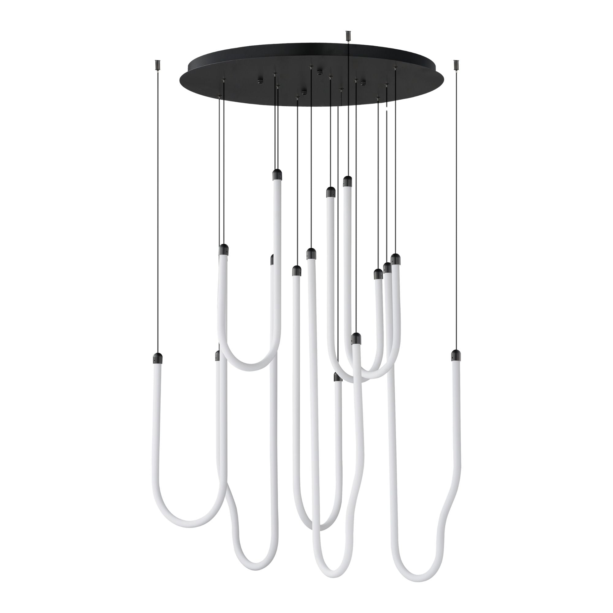 Soleil 36" 8-Light LED Pendant, Black Finish