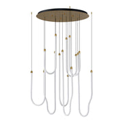 Soleil 36" 8-Light LED Pendant, Natural Aged Brass Finish