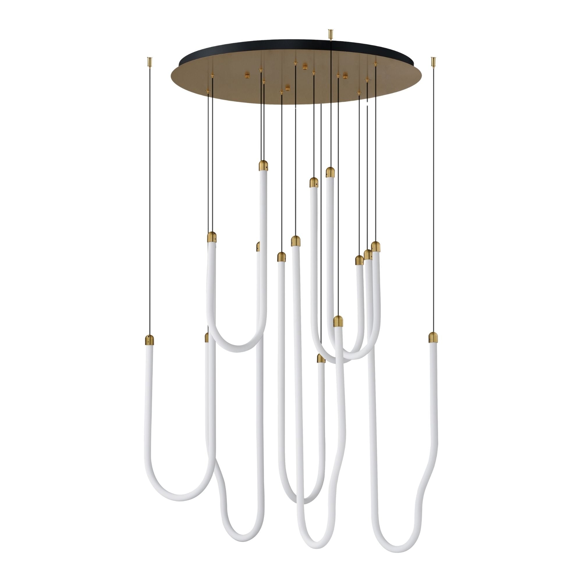 Soleil 36" 8-Light LED Pendant, Natural Aged Brass Finish