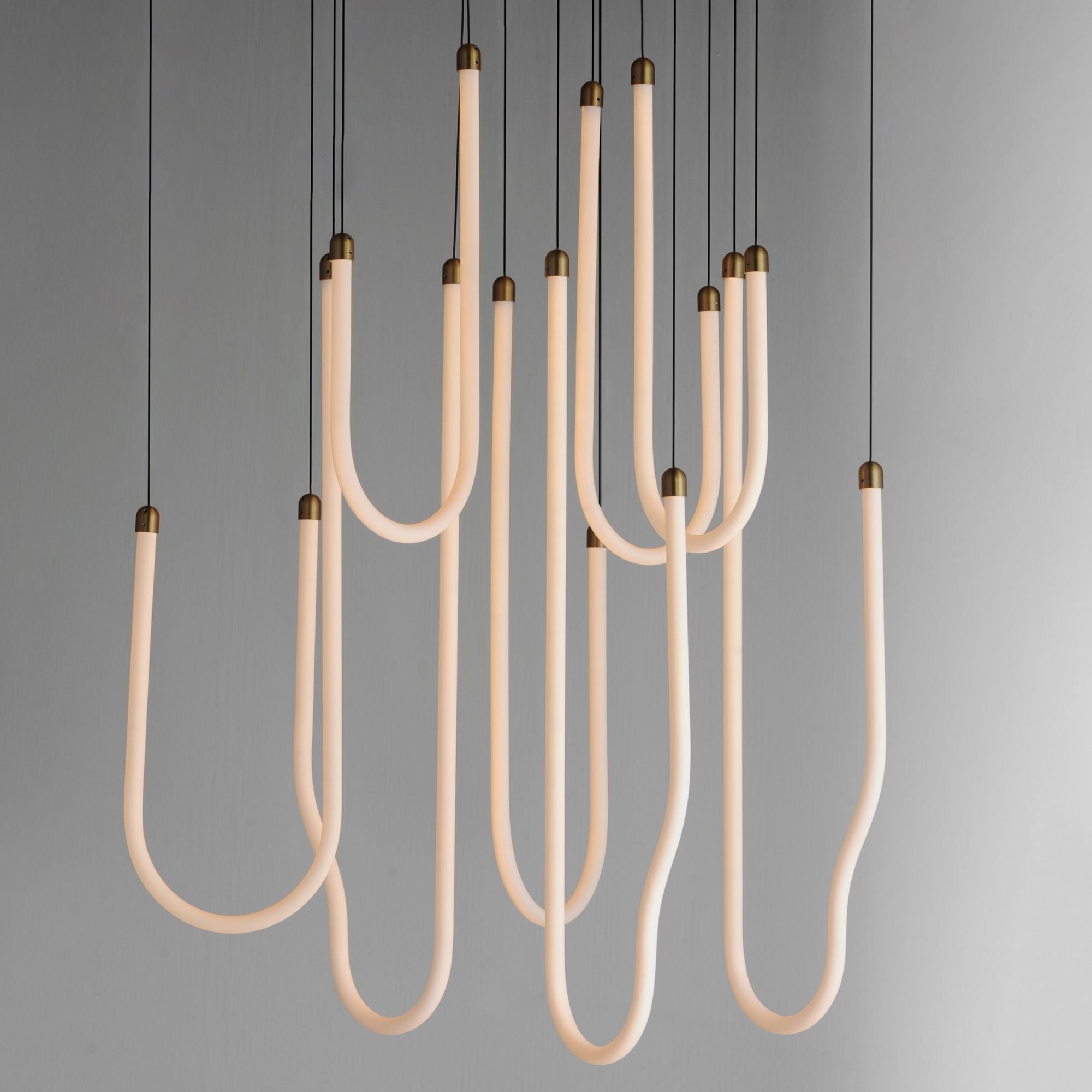 Soleil 36" 8-Light LED Pendant, Natural Aged Brass Finish