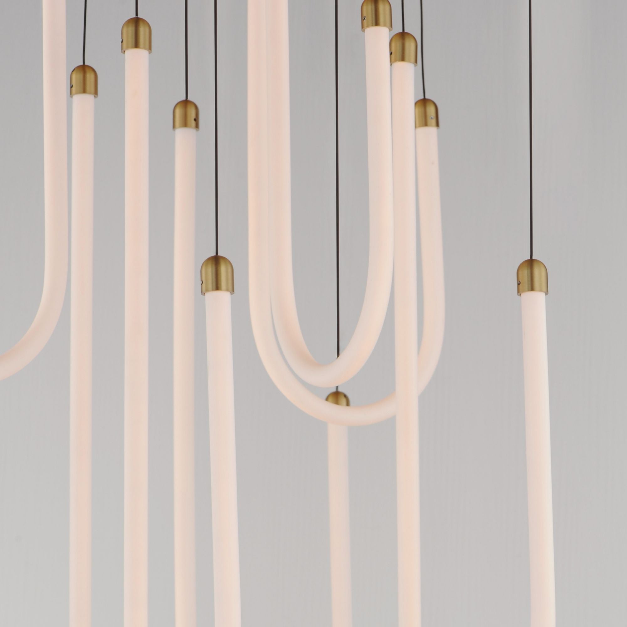 Soleil 36" 8-Light LED Pendant, Natural Aged Brass Finish