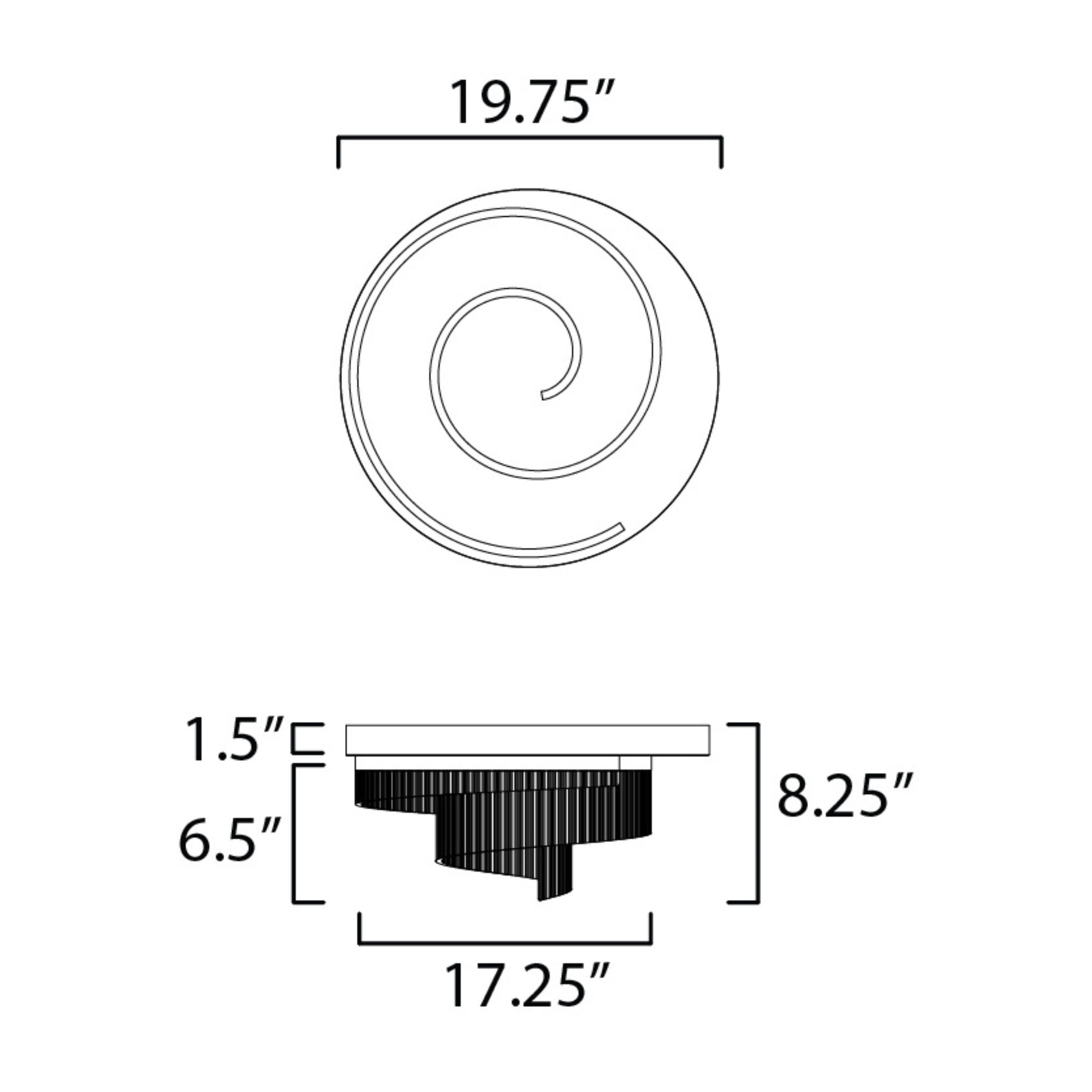 Sonata 20" LED Flush Mount, 1100 Lumens, Black Finish
