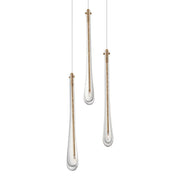 Stillo 10" 3-Light LED Pendant, Gold Finish