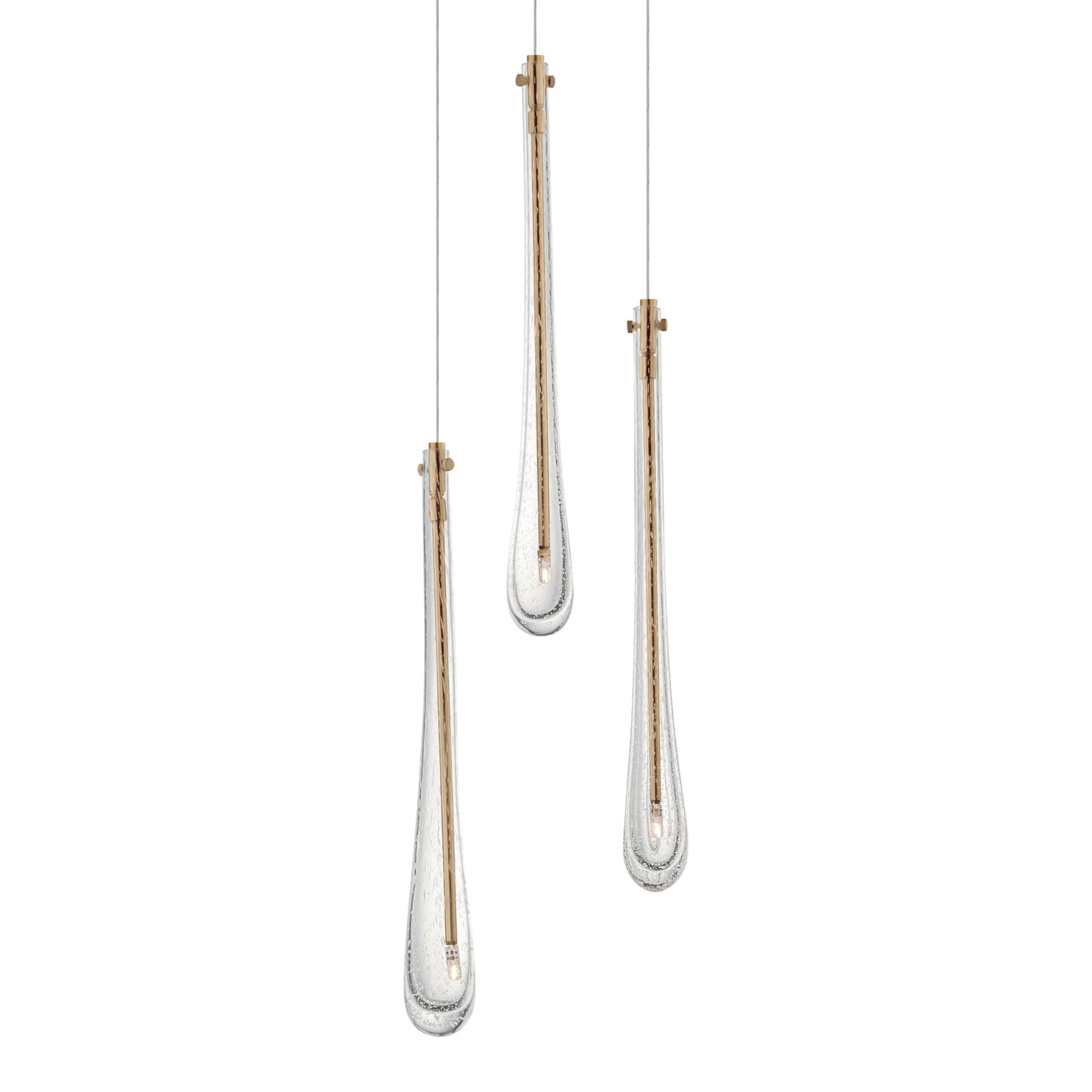 Stillo 10" 3-Light LED Pendant, Gold Finish
