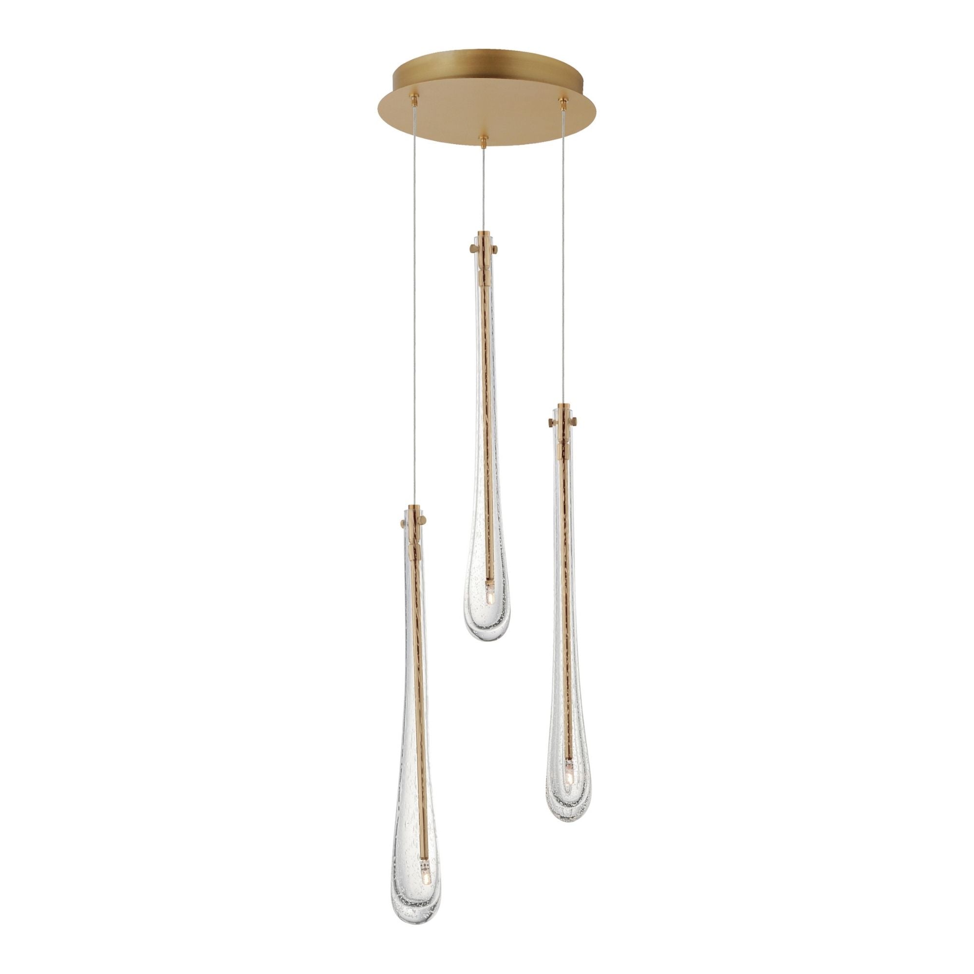 Stillo 10" 3-Light LED Pendant, Gold Finish