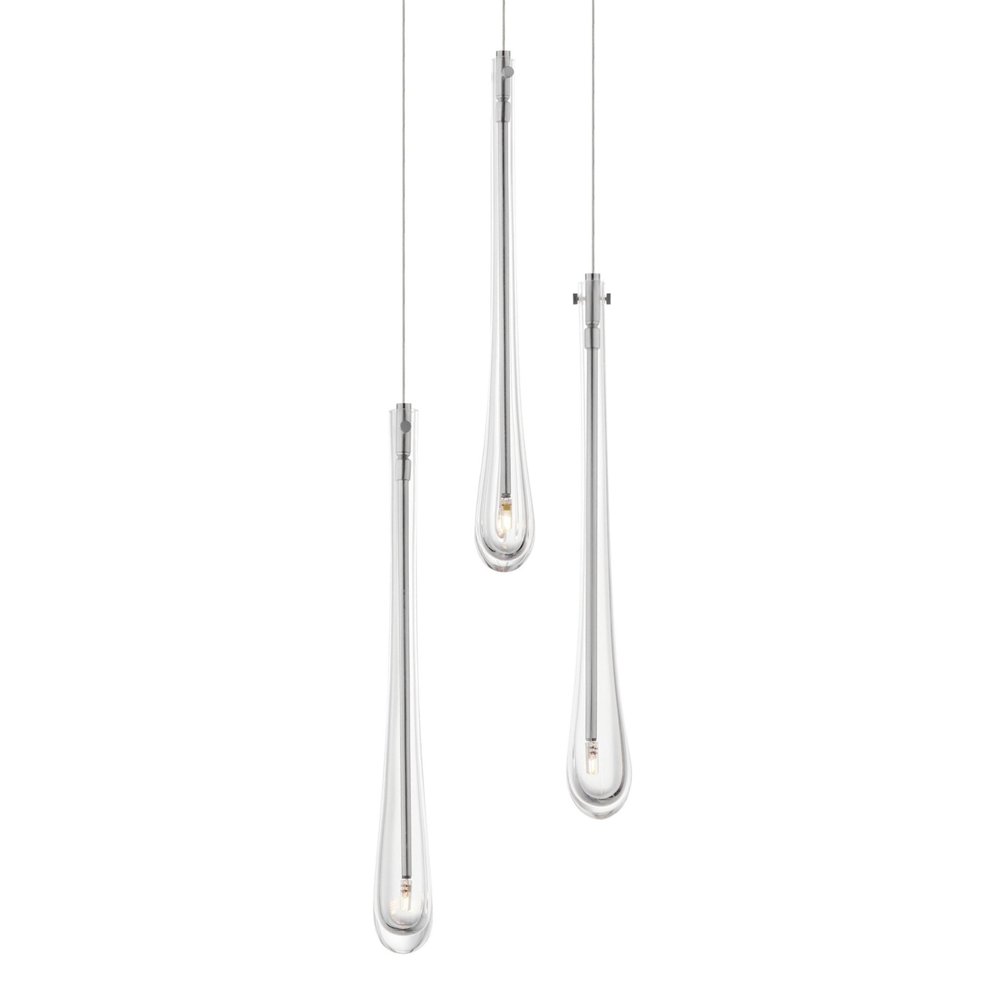 Stillo 10" 3-Light LED Pendant, Satin Nickel Finish