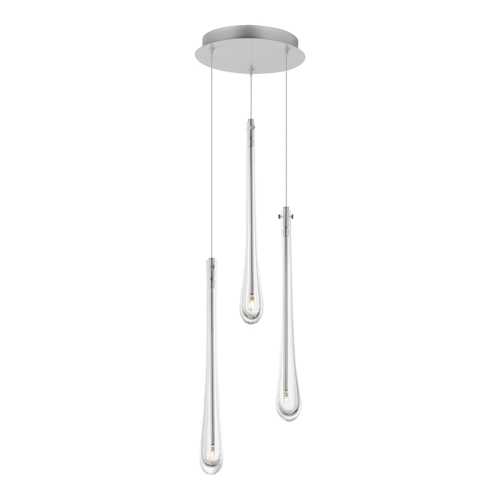 ET2 Lighting - Stillo 10" 3-Light LED Pendant, Satin Nickel Finish | Bees Lighting