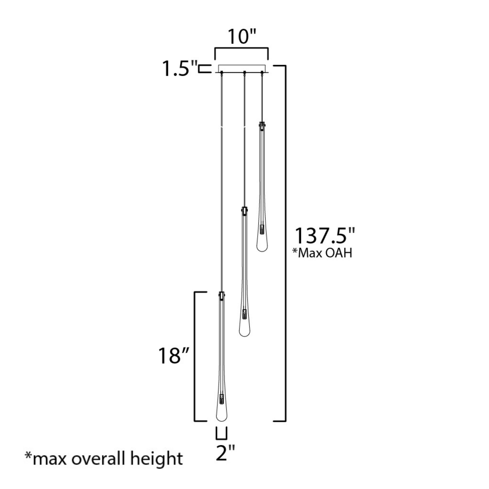 ET2 Lighting - Stillo 10" 3-Light LED Pendant, Satin Nickel Finish | Bees Lighting