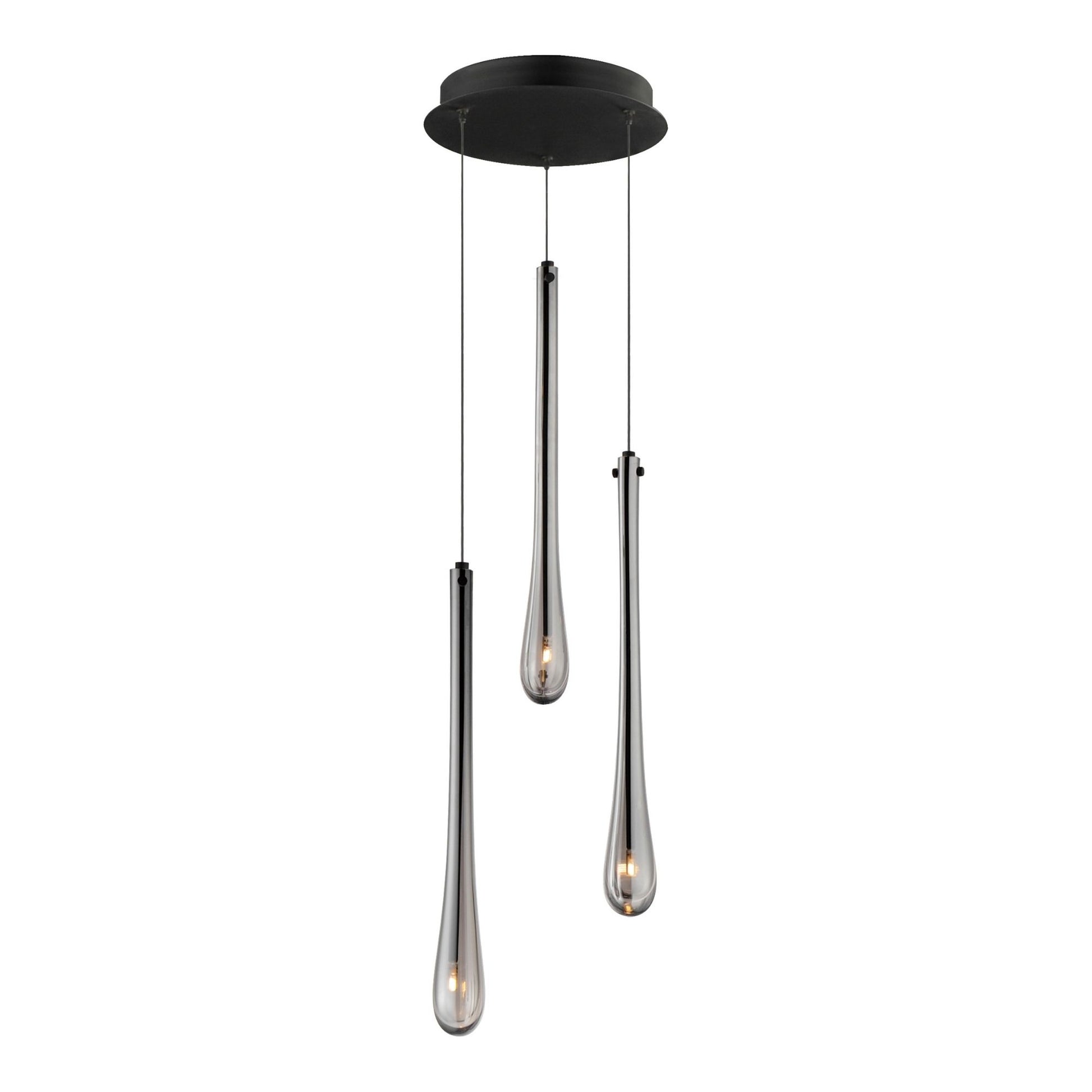 ET2 Lighting - Stillo 10" 3-Light LED Pendant, Black Finish | Bees Lighting