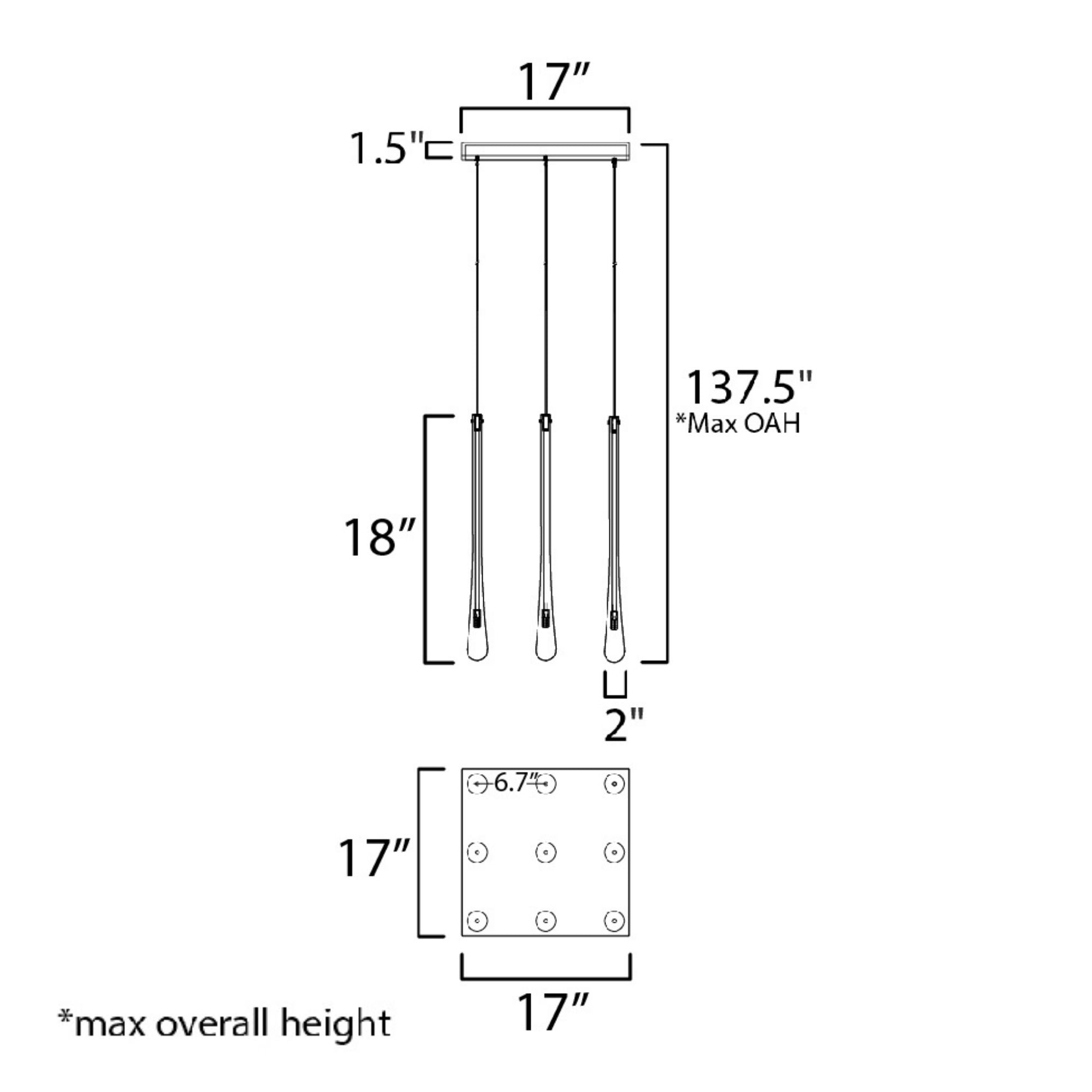 ET2 Lighting - Stillo 17" 9-Light LED Pendant, Gold Finish | Bees Lighting