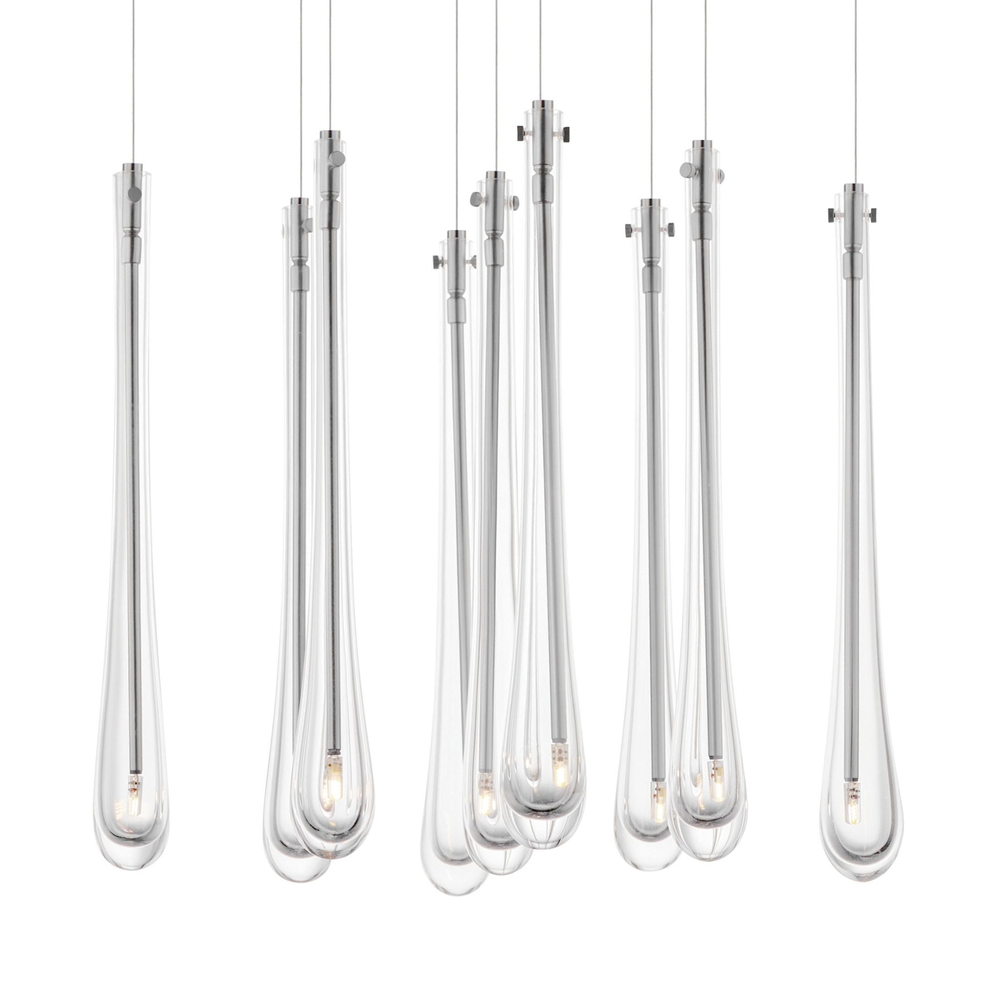 Stillo 17" 9-Light LED Pendant, Satin Nickel Finish