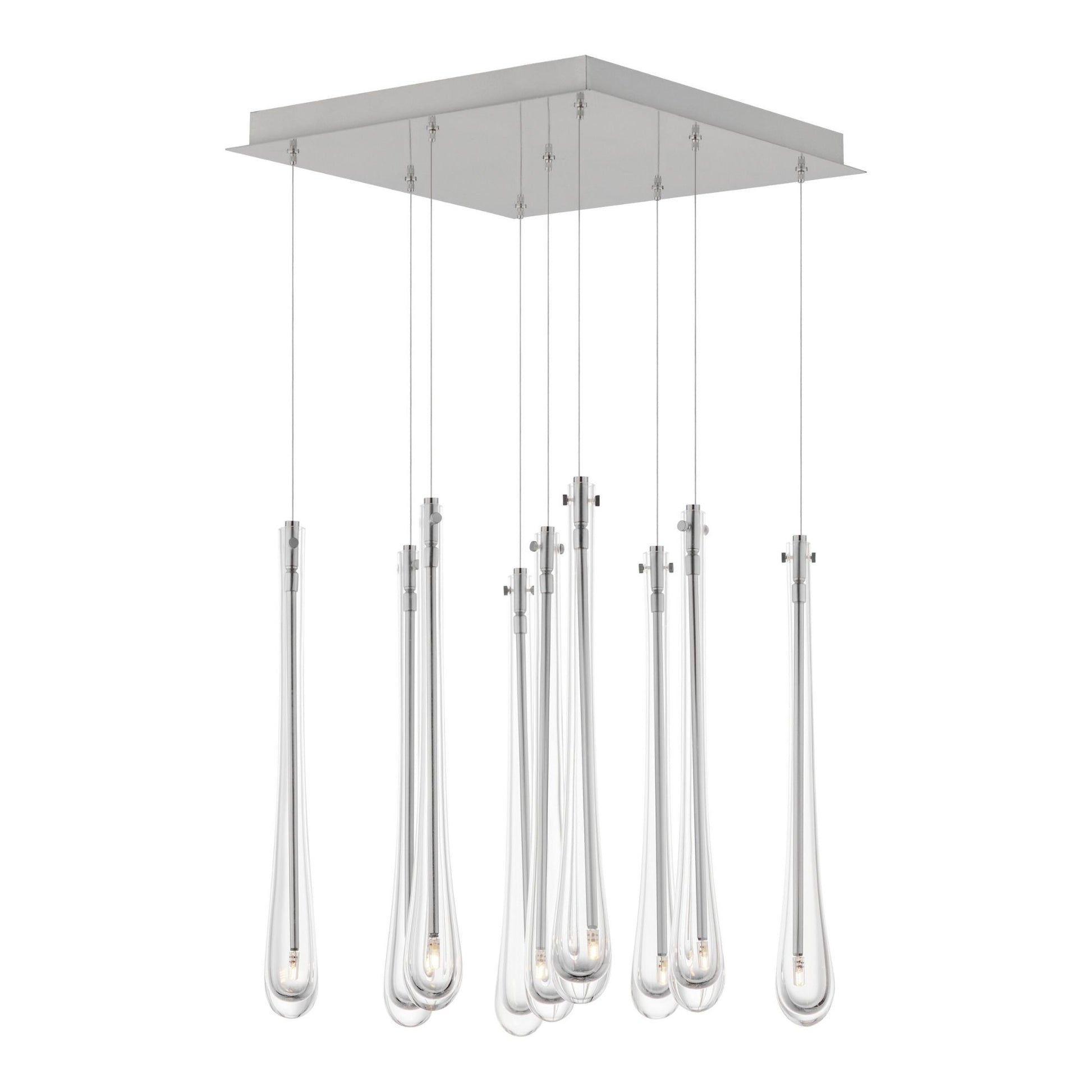 ET2 Lighting - Stillo 17" 9-Light LED Pendant, Satin Nickel Finish | Bees Lighting