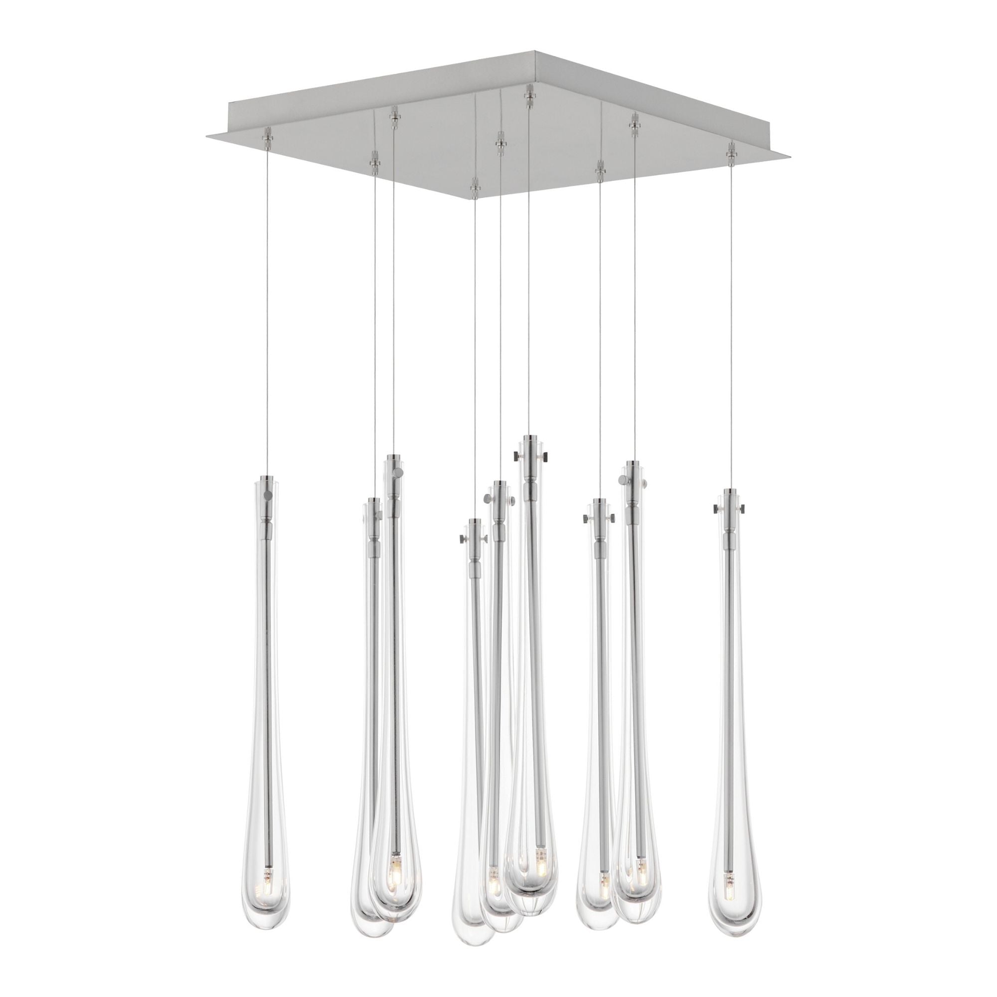 ET2 Lighting - Stillo 17" 9-Light LED Pendant, Satin Nickel Finish | Bees Lighting