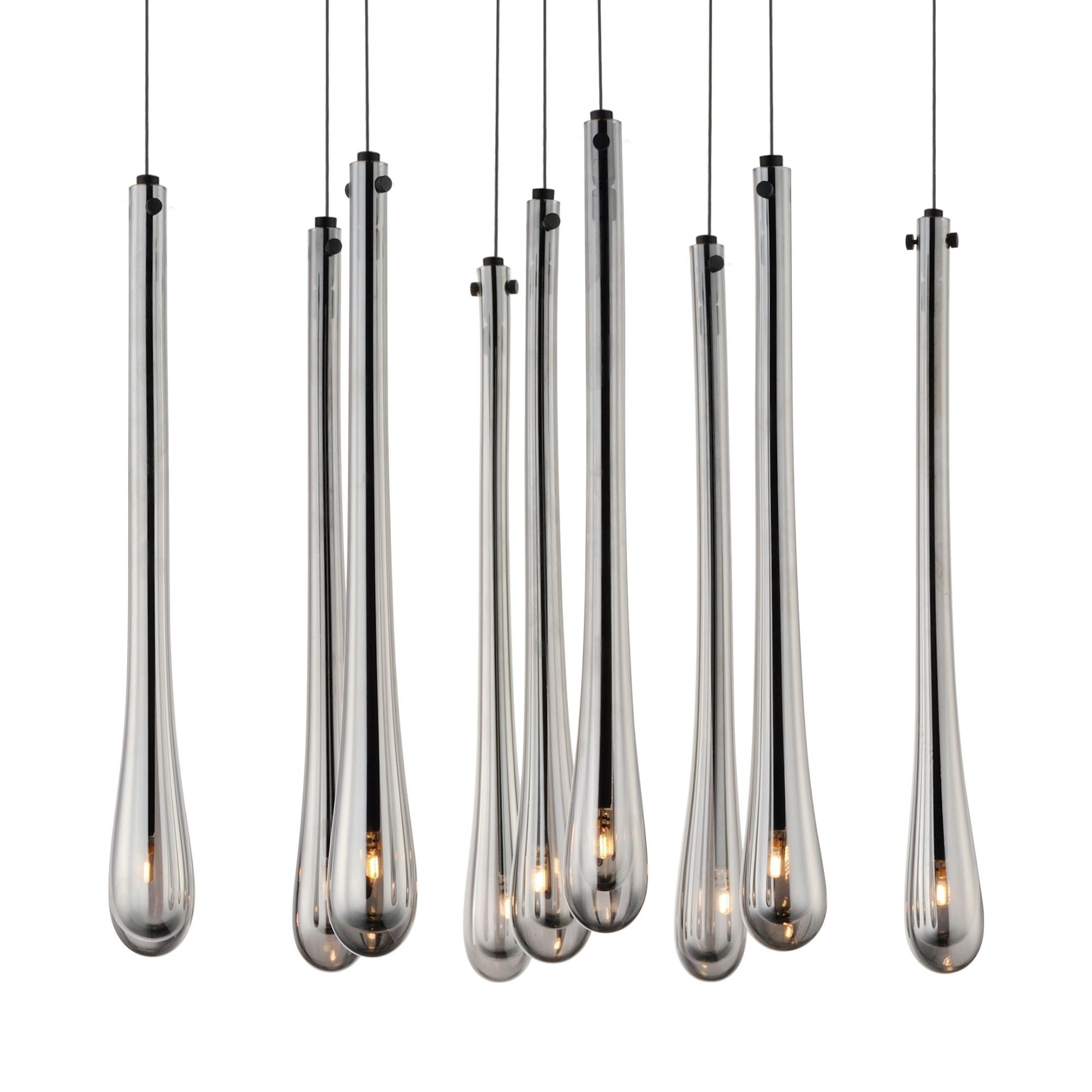 Stillo 17" 9-Light LED Pendant, Black Finish