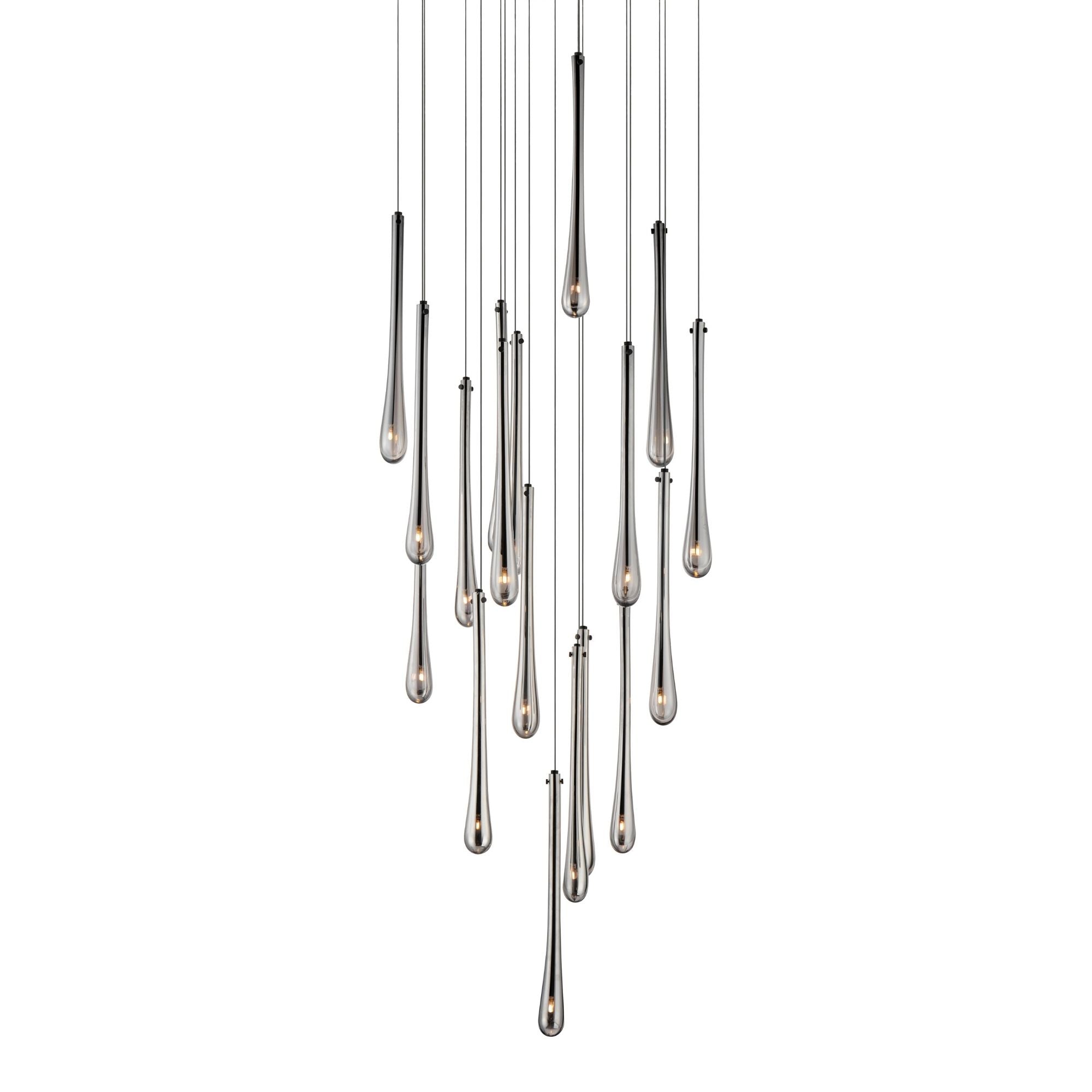 Stillo 26" 18-Light LED Pendant, Black Finish