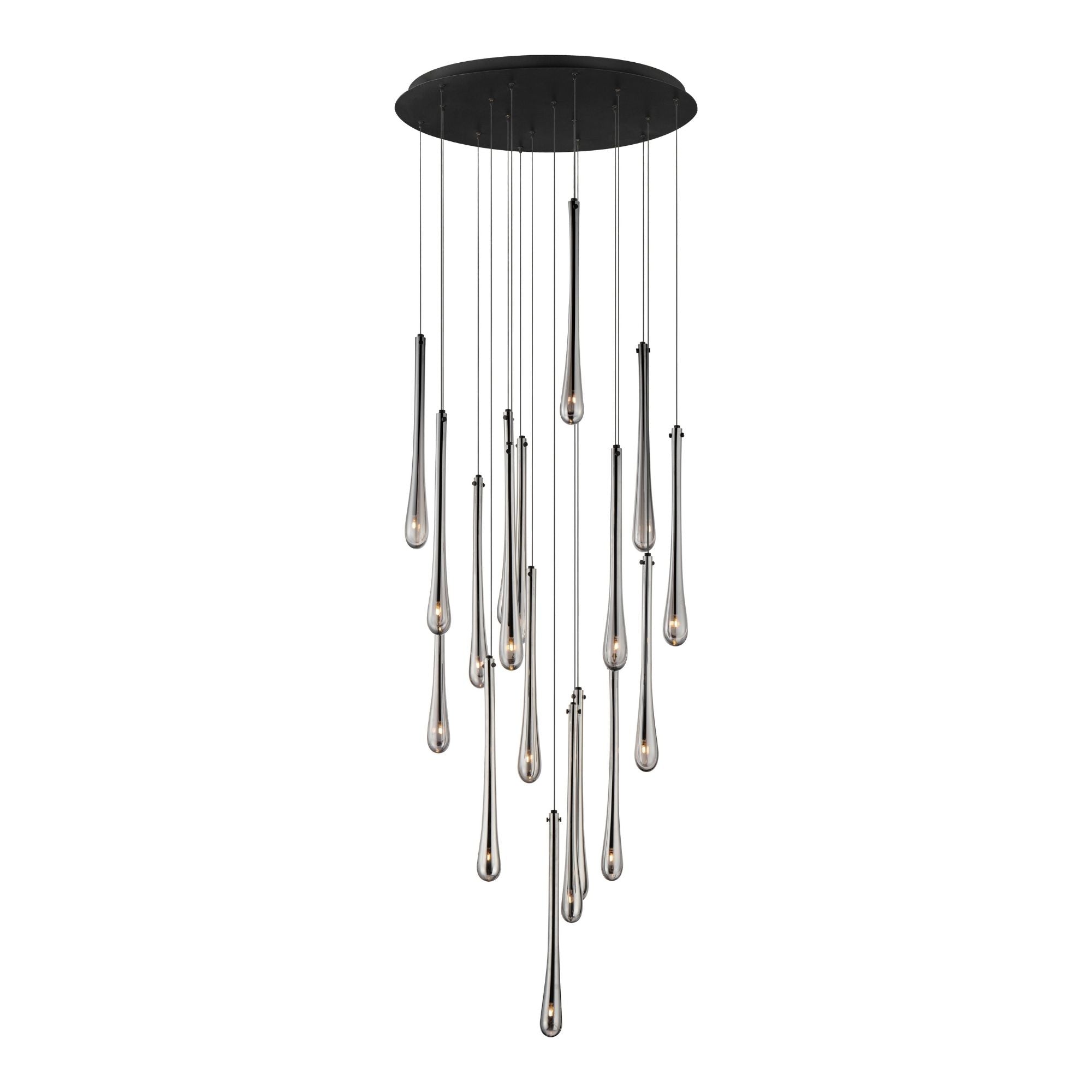 Stillo 26" 18-Light LED Pendant, Black Finish